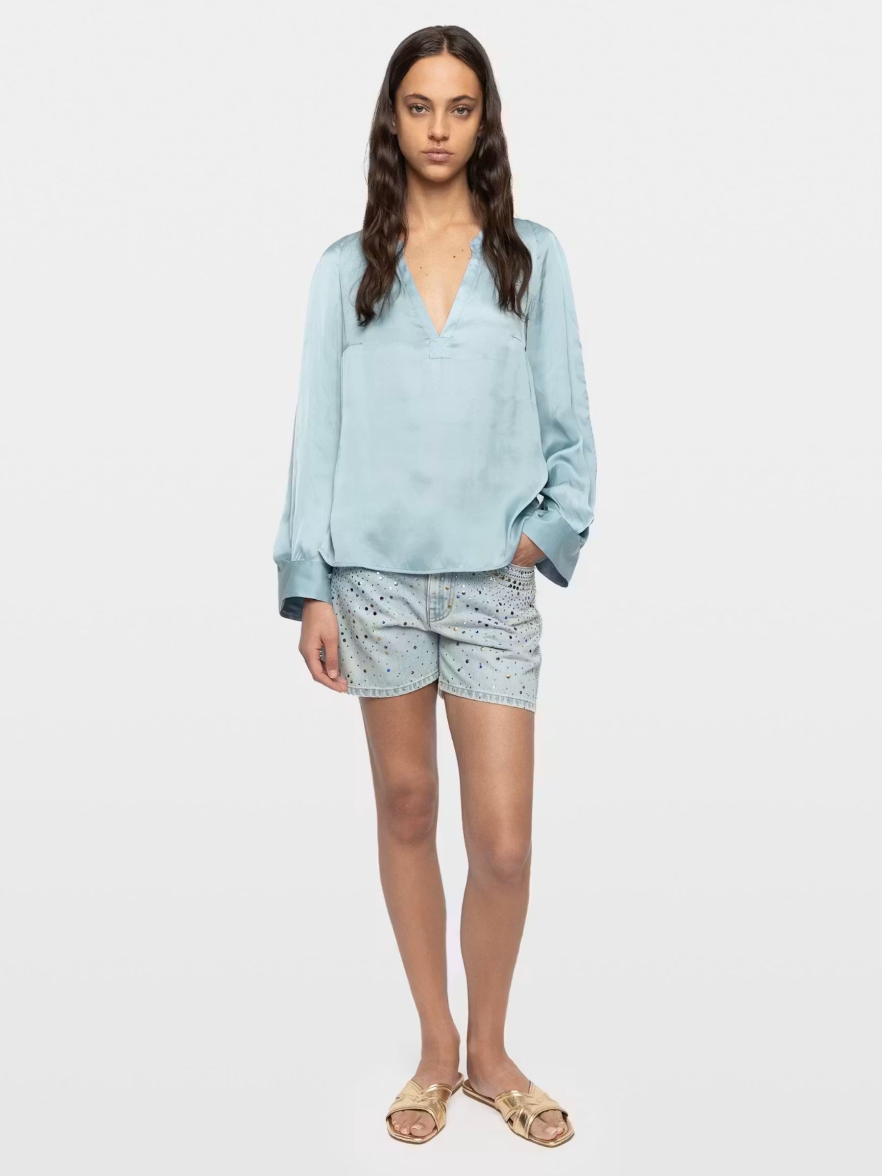 Torny Satin Tunic - Sky by Zadig & Voltaire — view 3