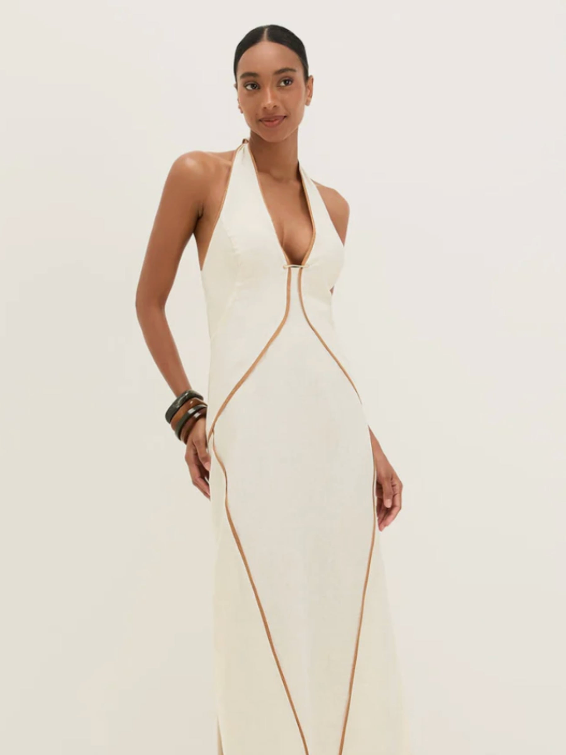 Solid Iva Midi Dress - Off White
