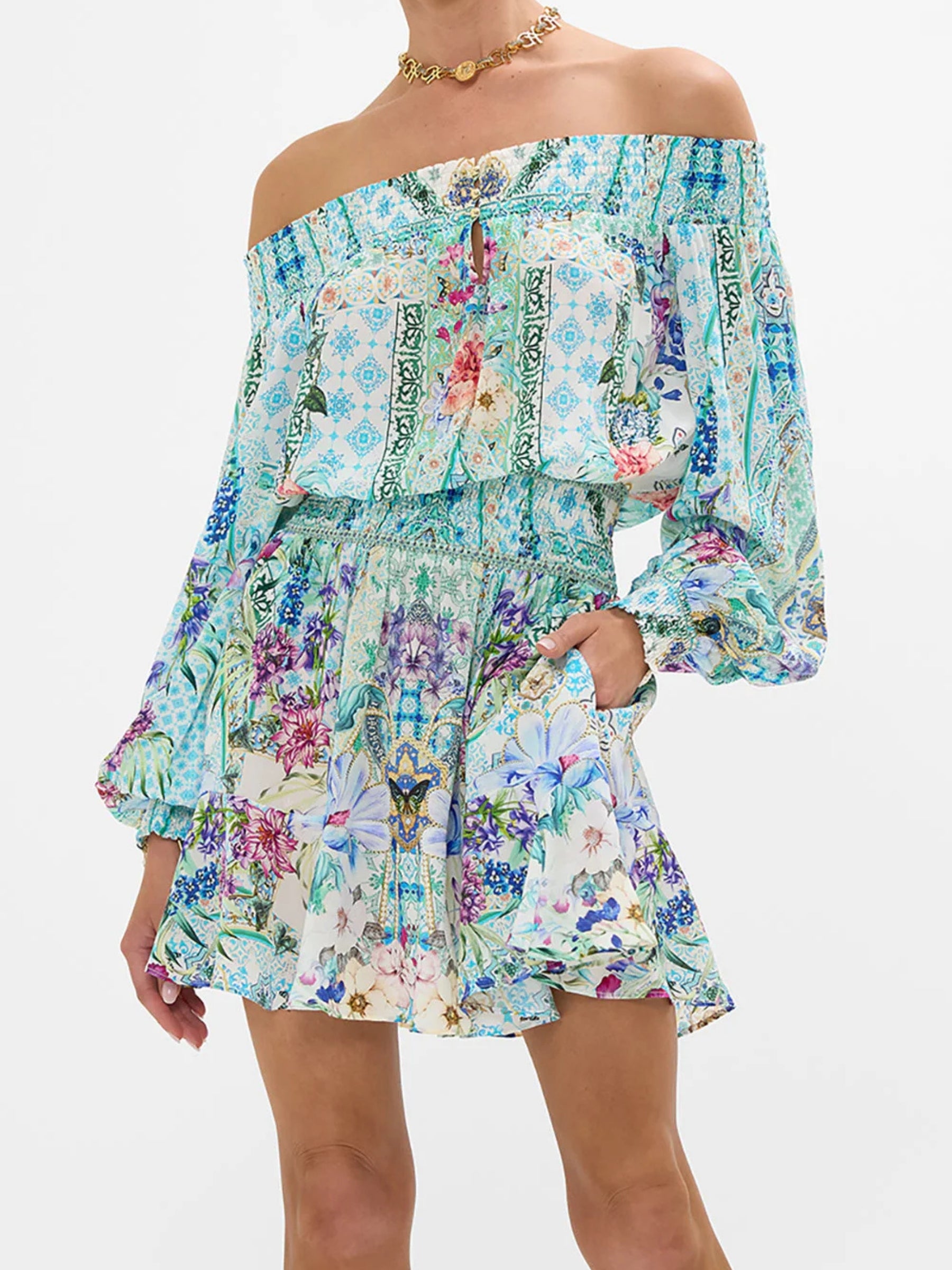 camilla-Off-Shoulder-Short-Dress -Sunrise-in-Sintra