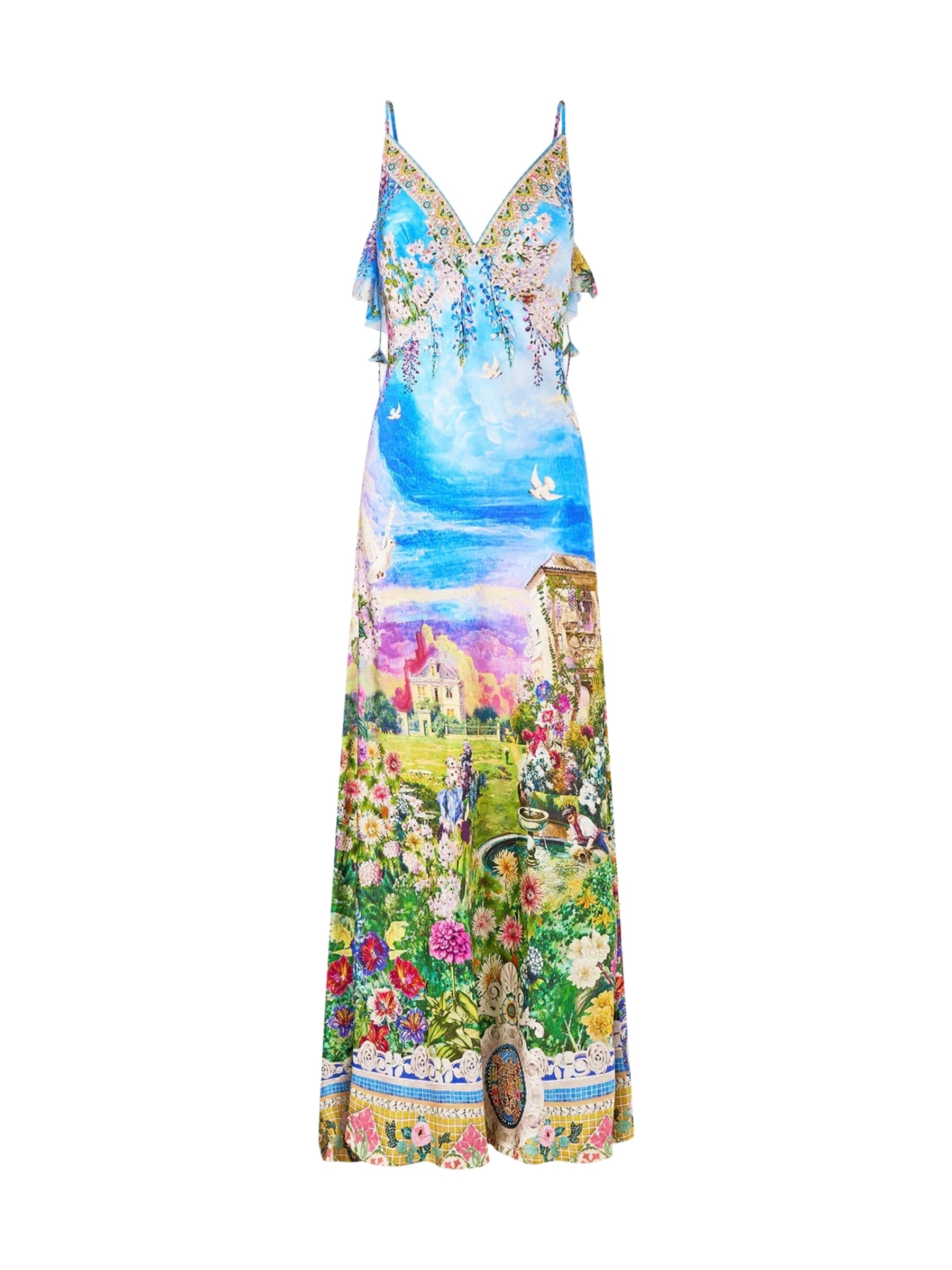 V Neck Bias Slip Dress w/ Back Frill - Navás Nouveau by Camilla — view 4