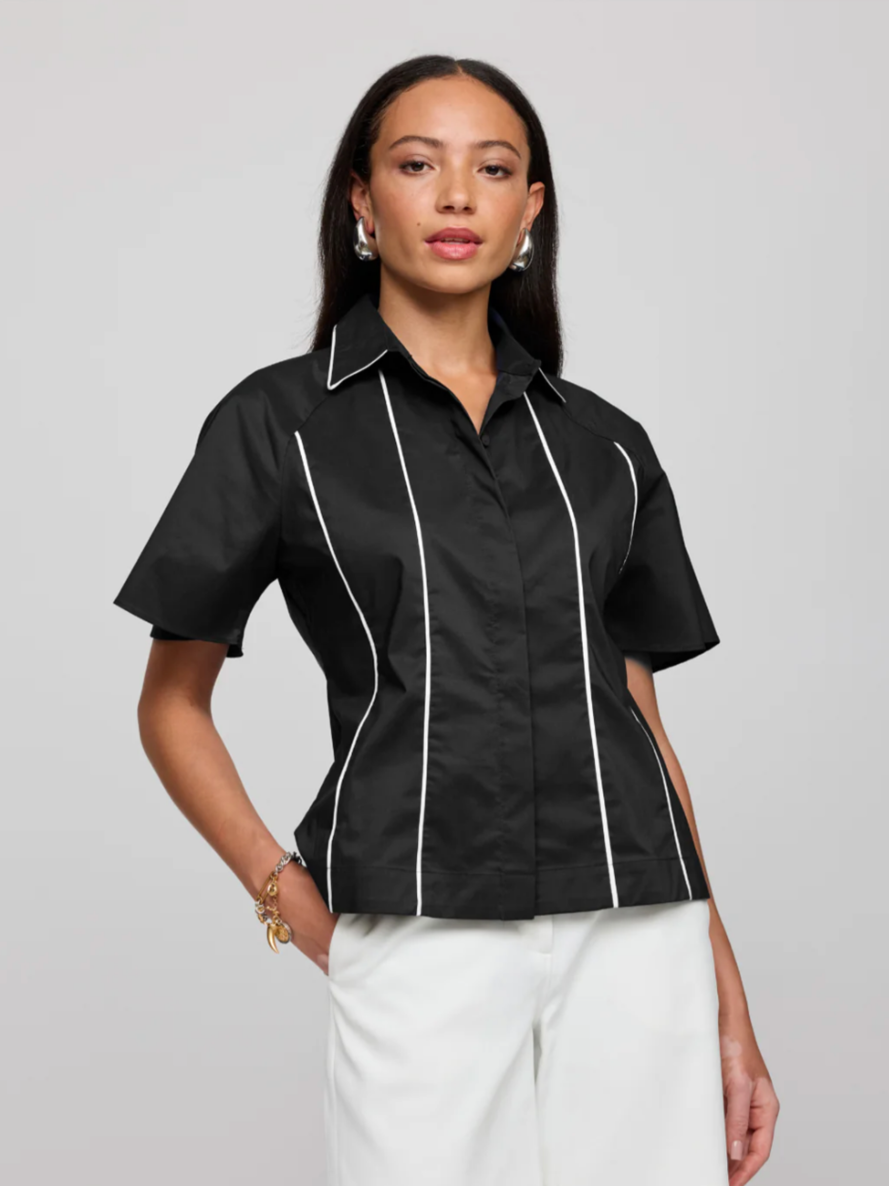 Short Sleeve Joanna - Navy/White