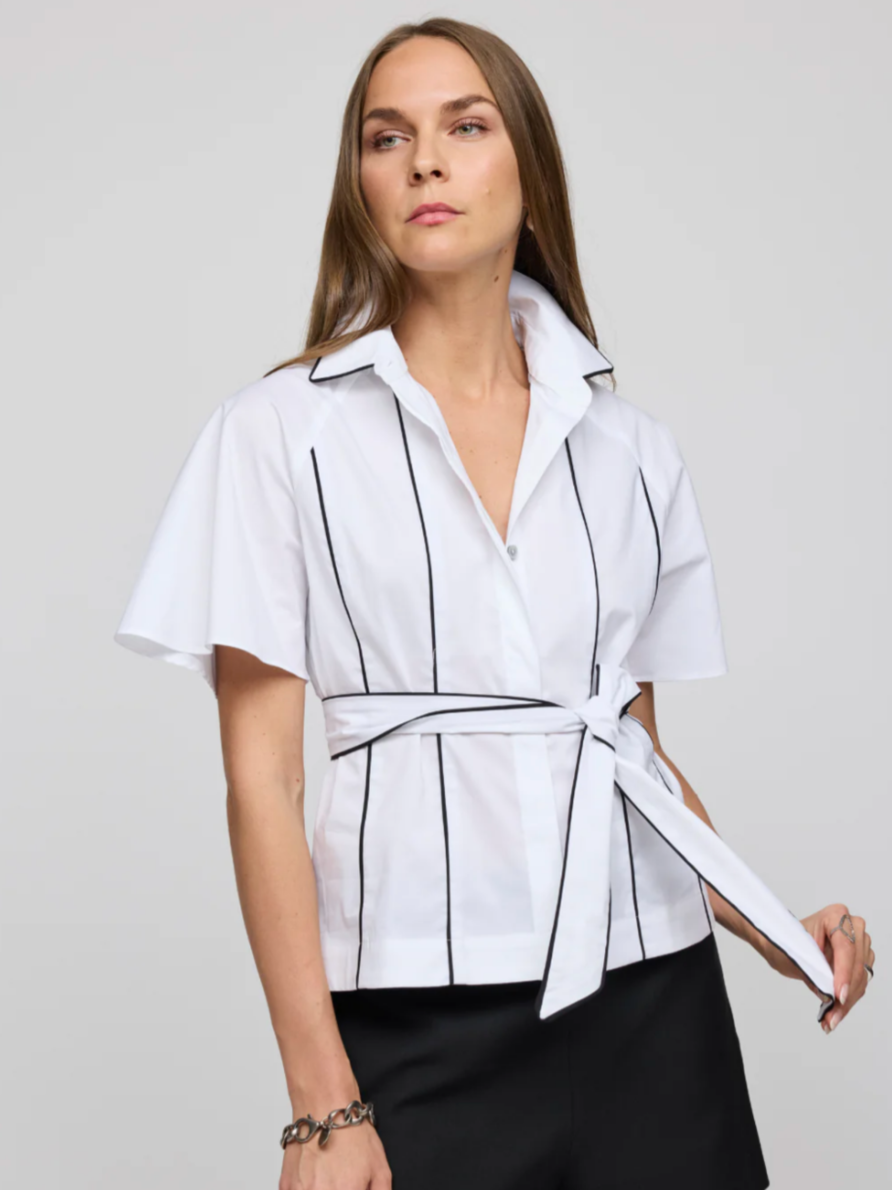 Short Sleeve Joanna - White/Black