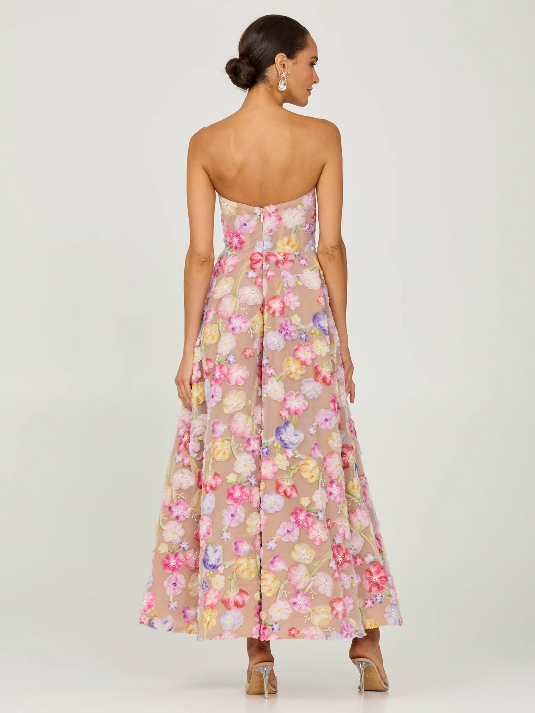 Vivian Midi Dress - Pink/Yellow Floral