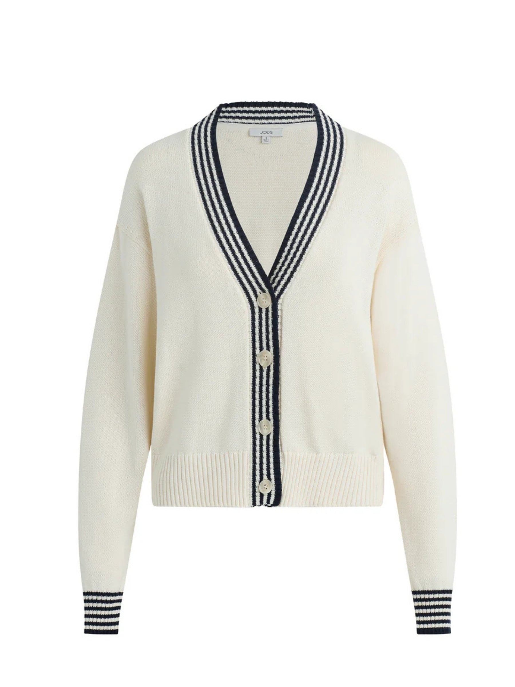 The Leah Cardigan - Ecru/Navy