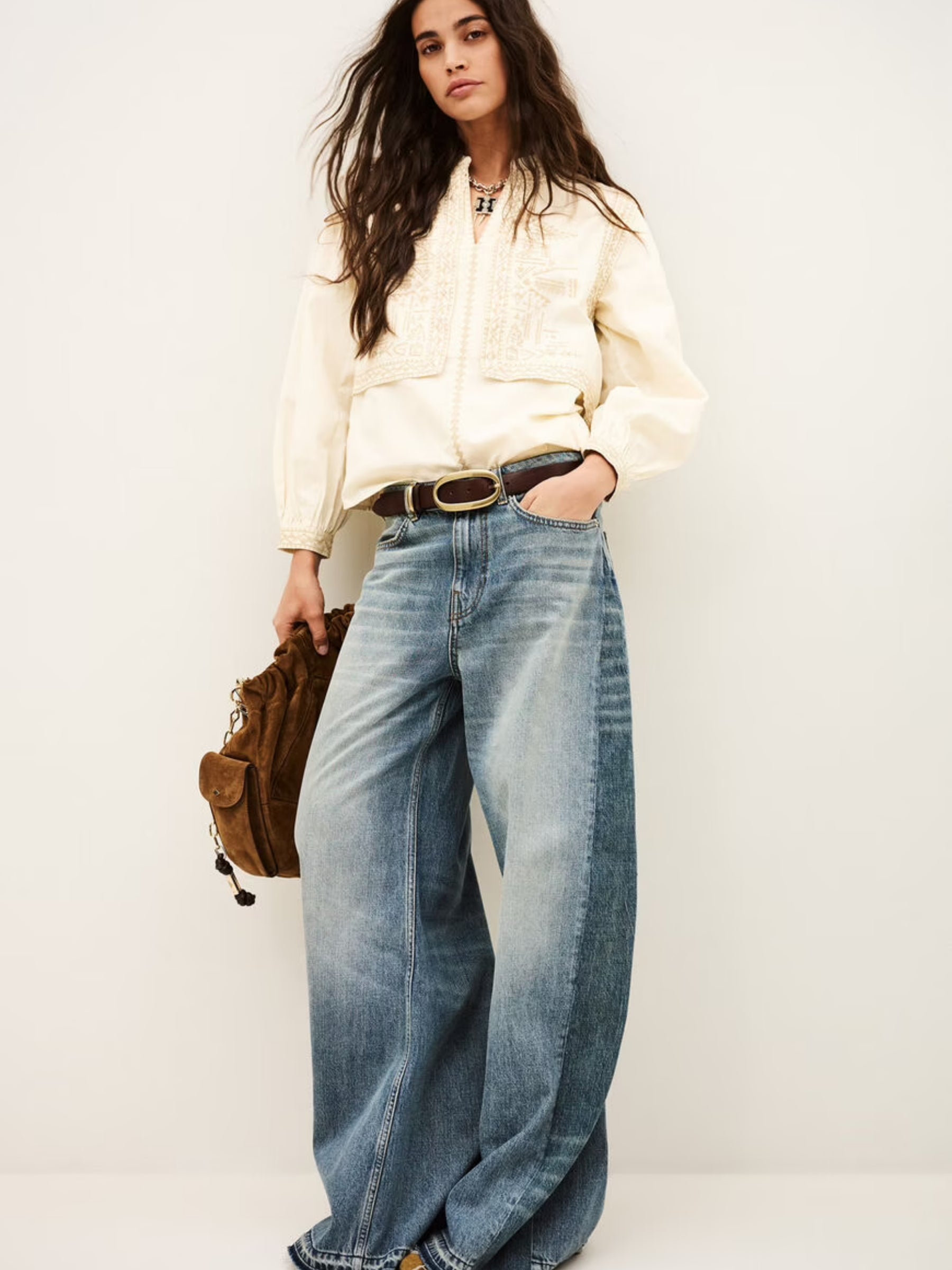 Laura Optical Illusion Blouse - Ecru