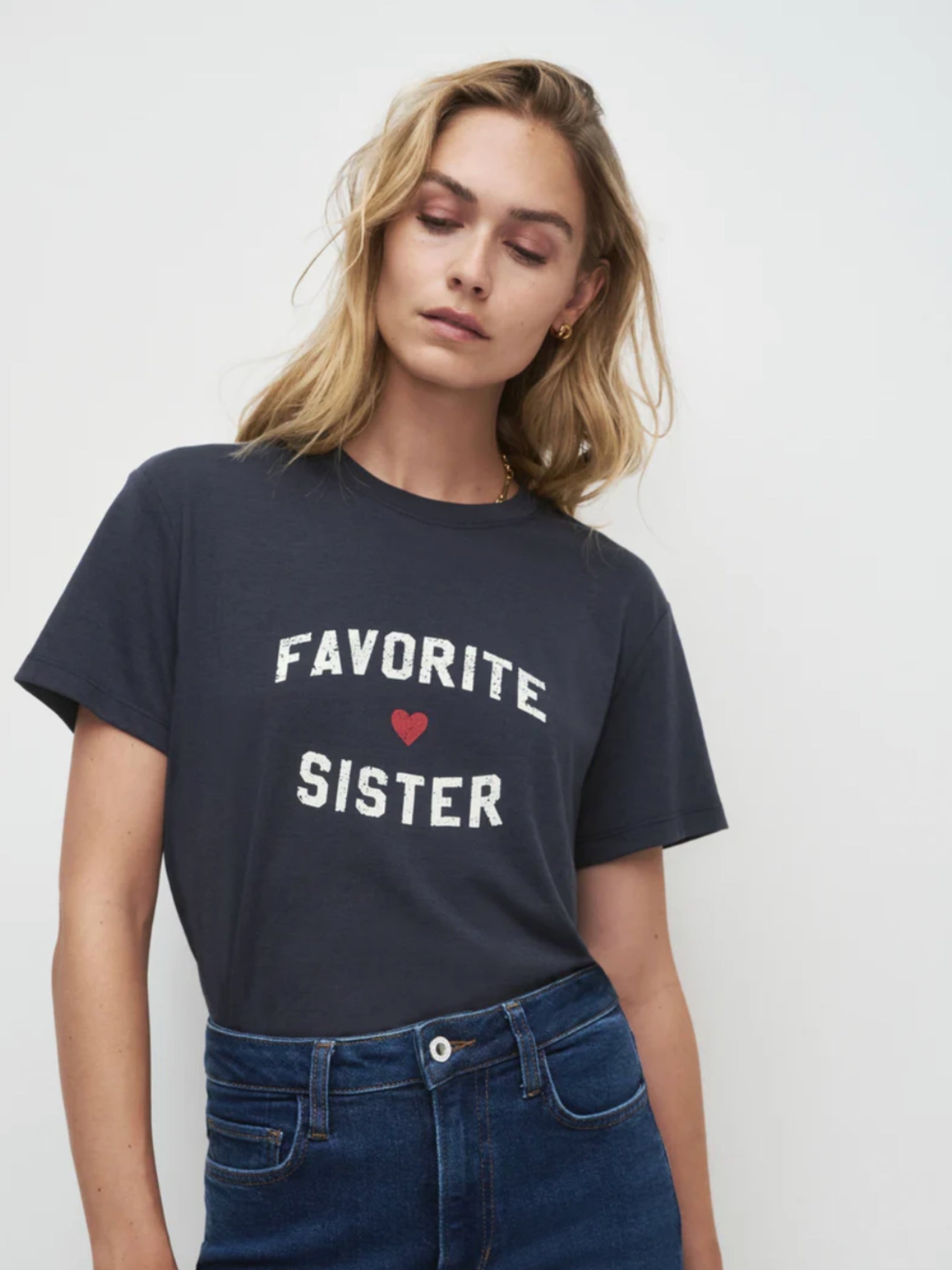 Favorite Sister Tee - Navy
