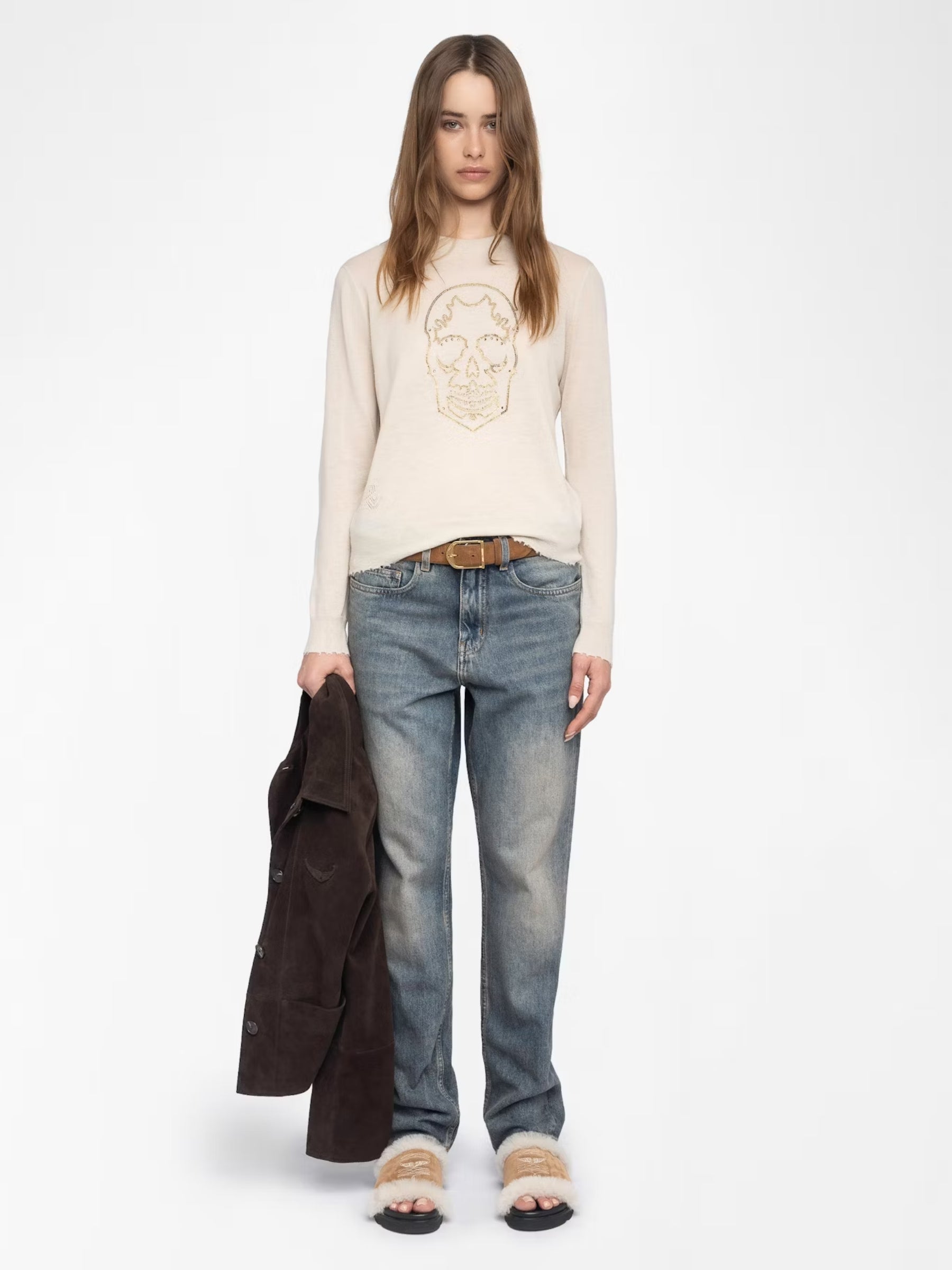 Miss CP West Strass Top - Ecru