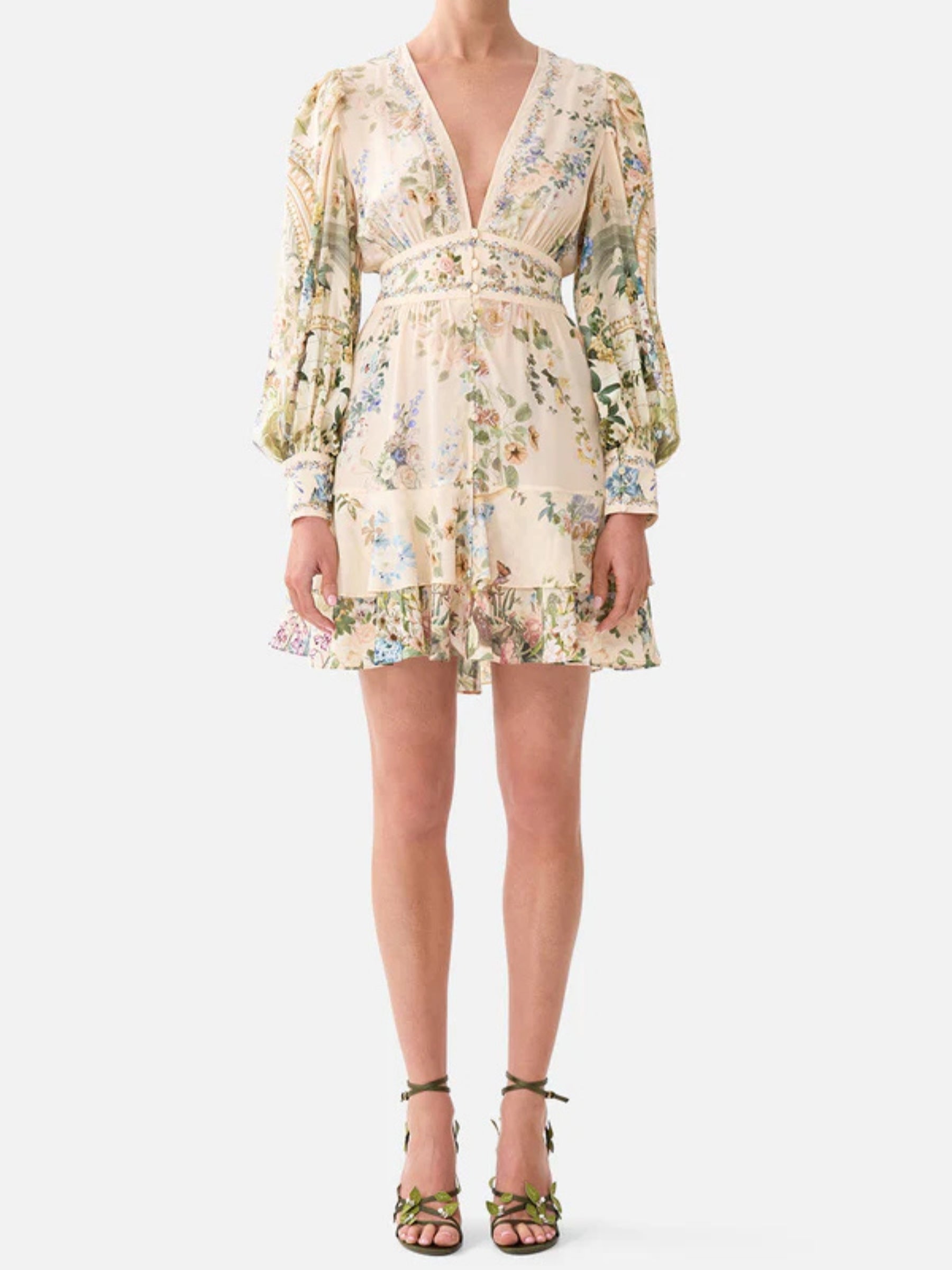 Button Front Frill Dress - Midsummer Masterpiece