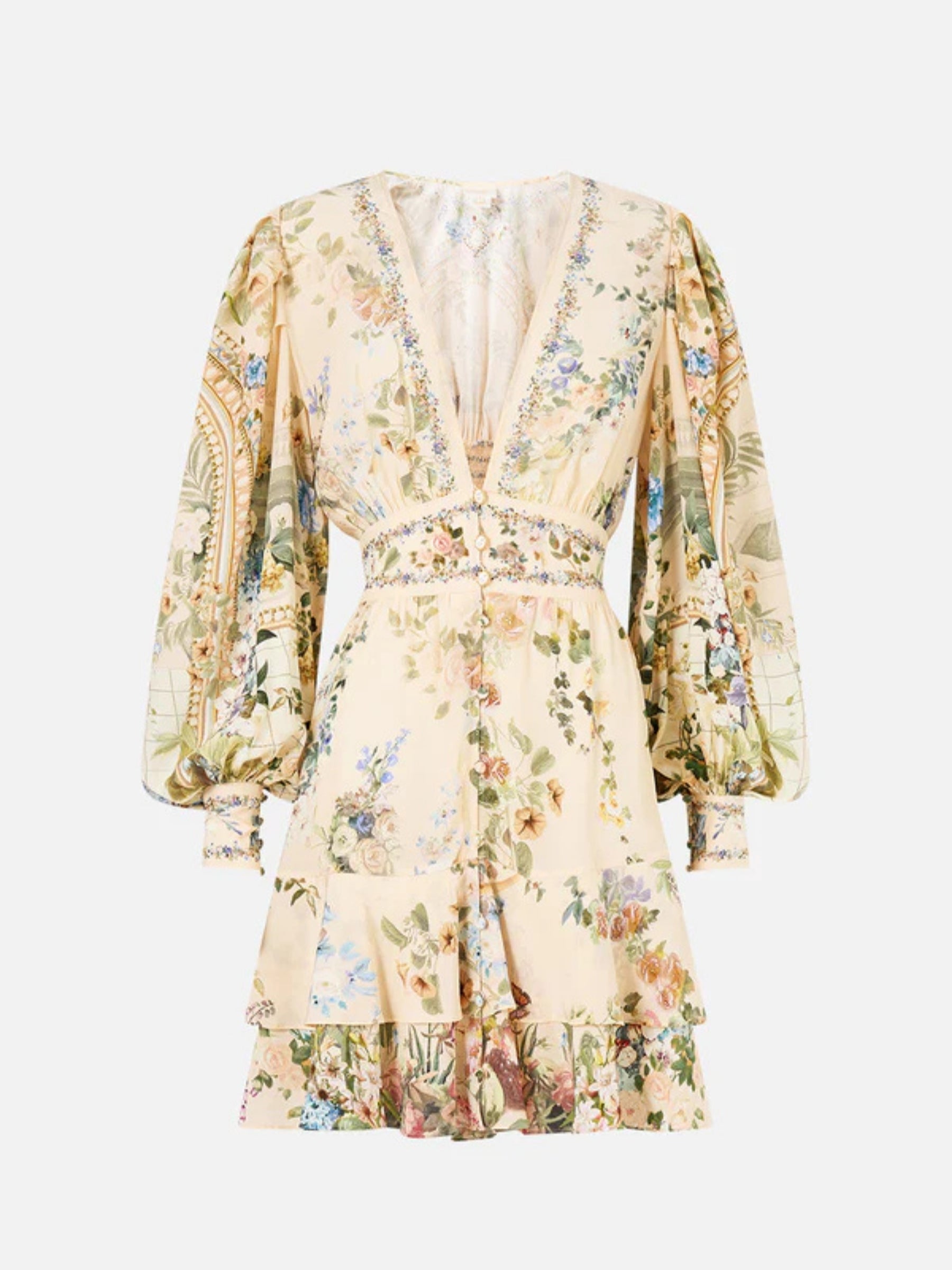 Button Front Frill Dress - Midsummer Masterpiece