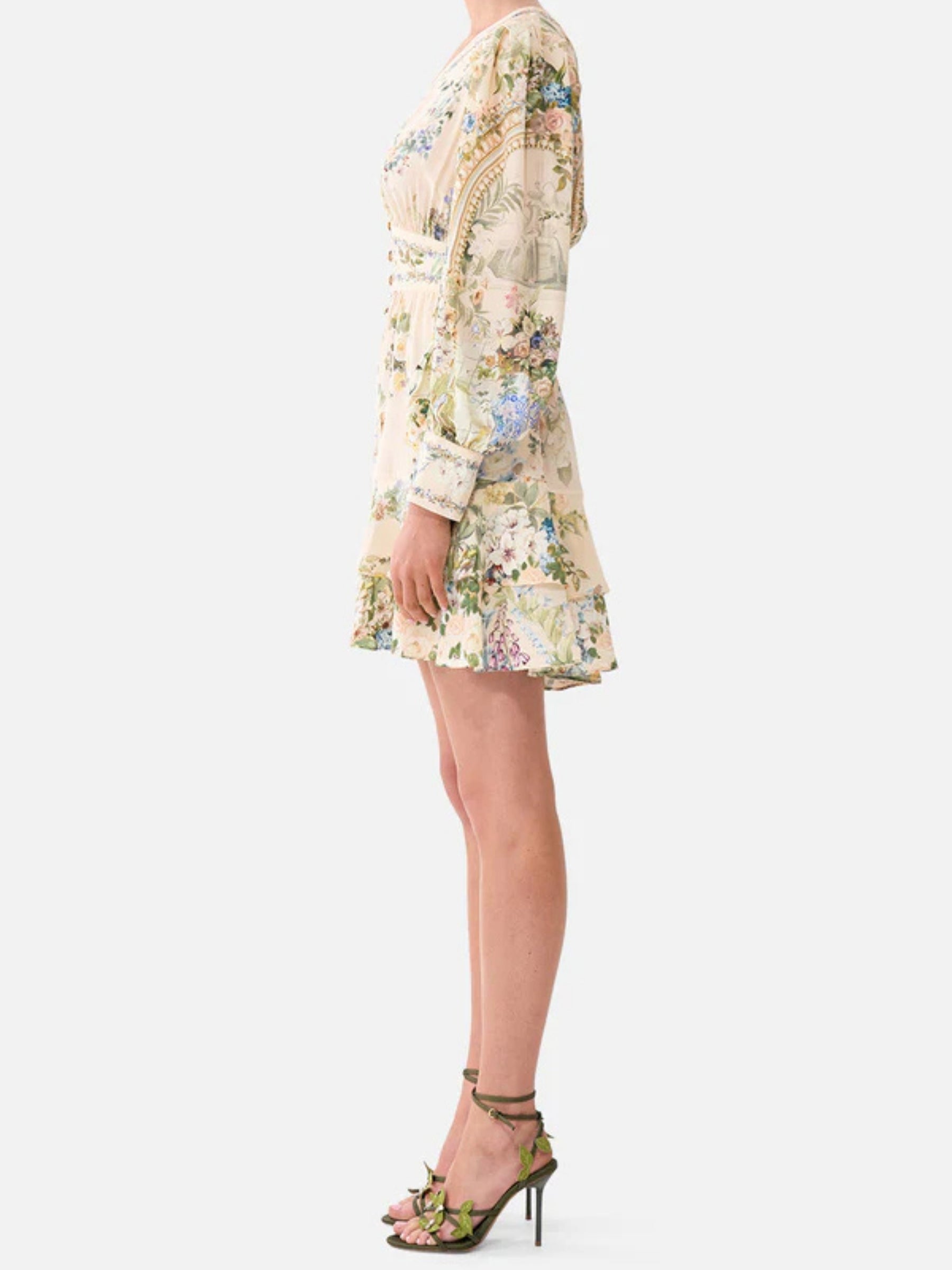 Button Front Frill Dress - Midsummer Masterpiece