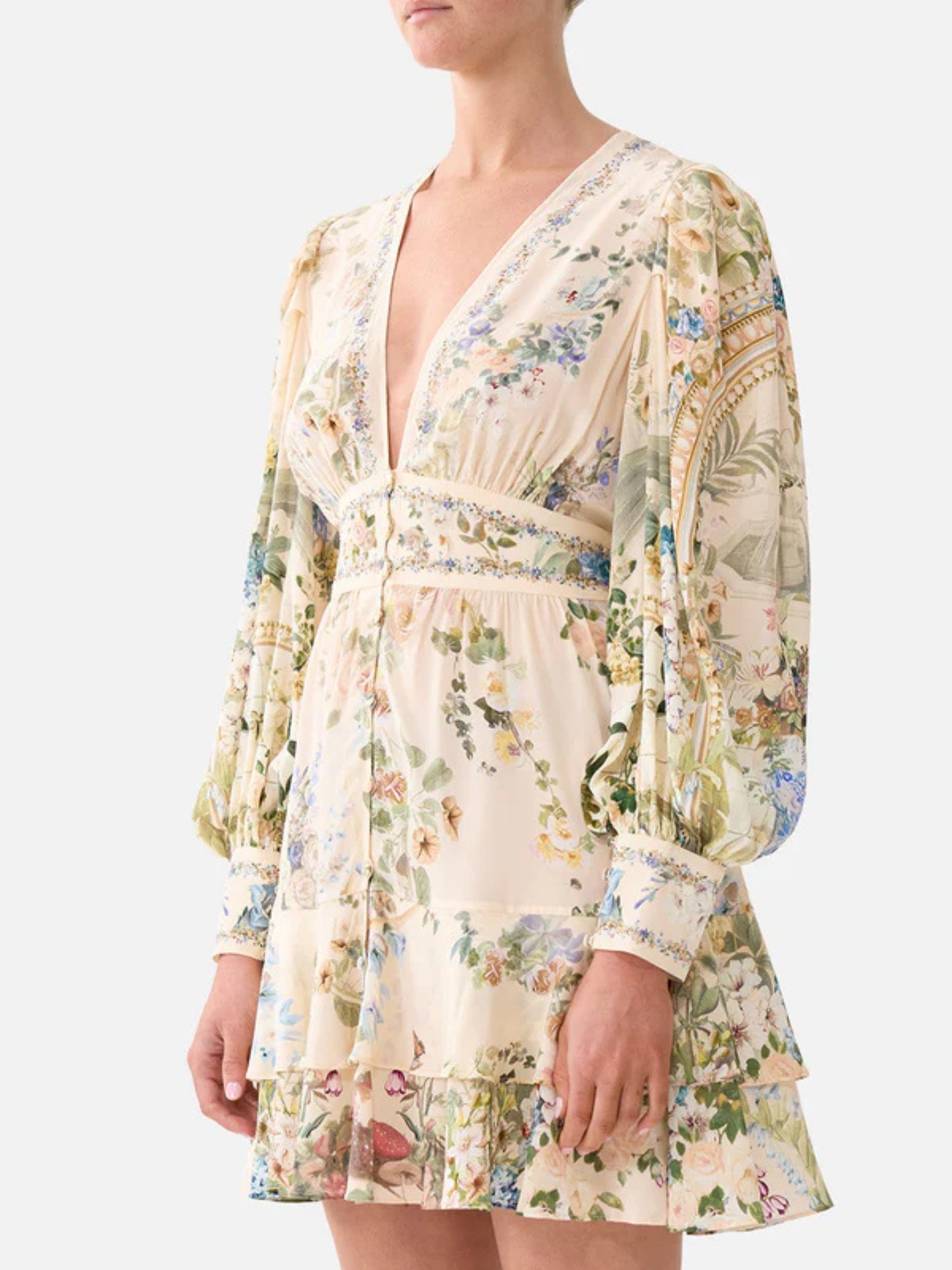Button Front Frill Dress - Midsummer Masterpiece