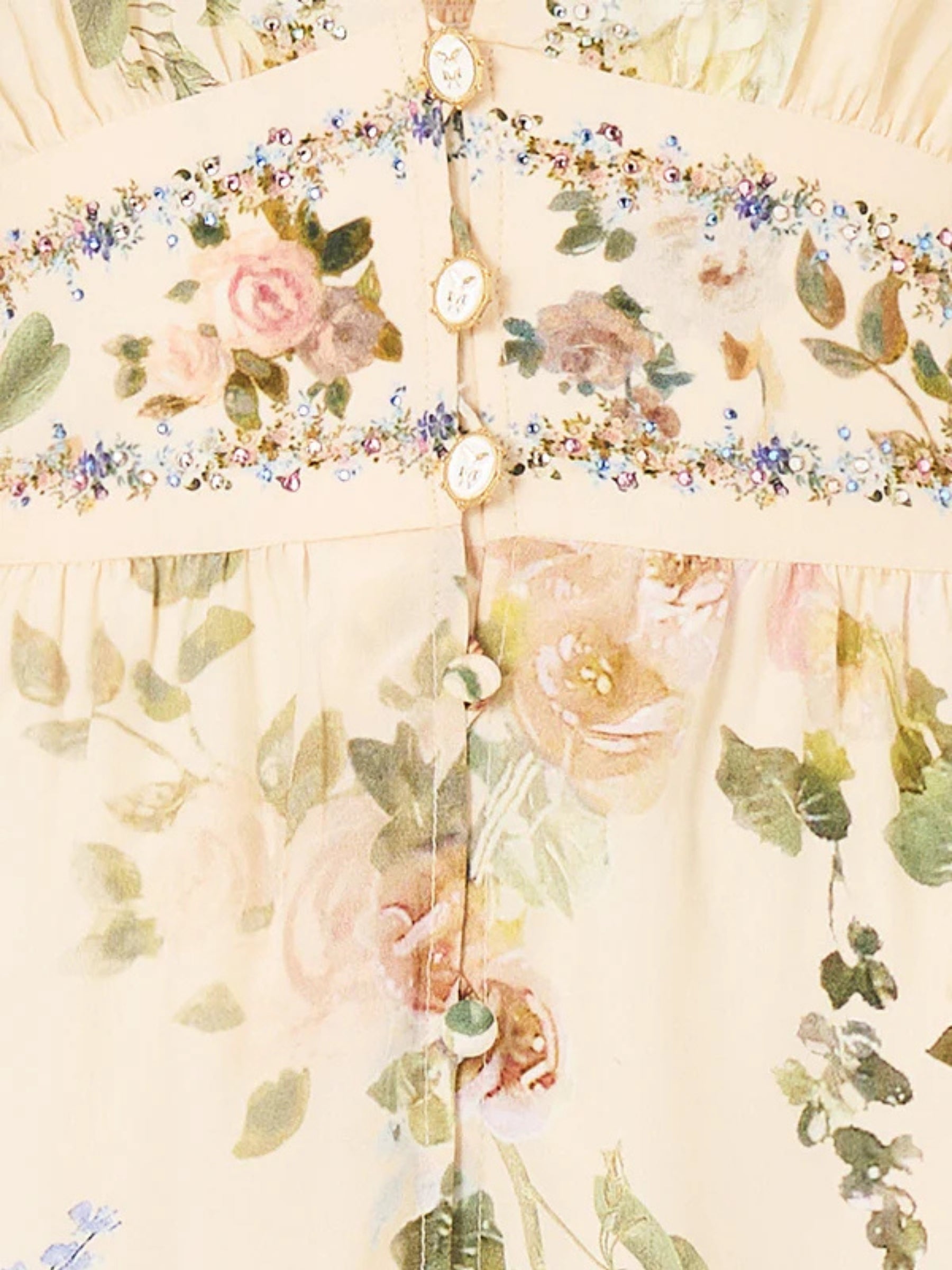 Button Front Frill Dress - Midsummer Masterpiece