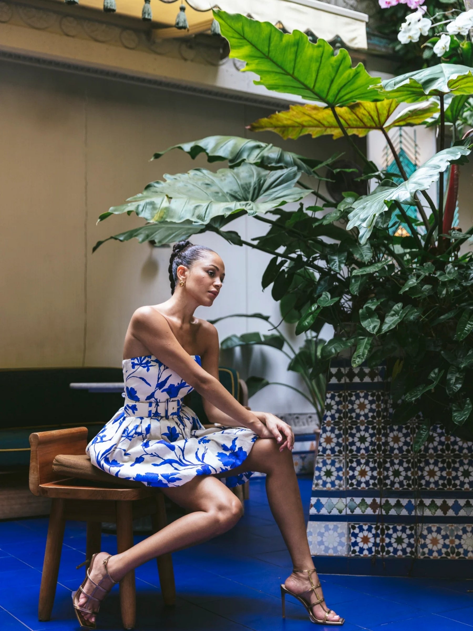 Swan Dress - Athena Cobalt