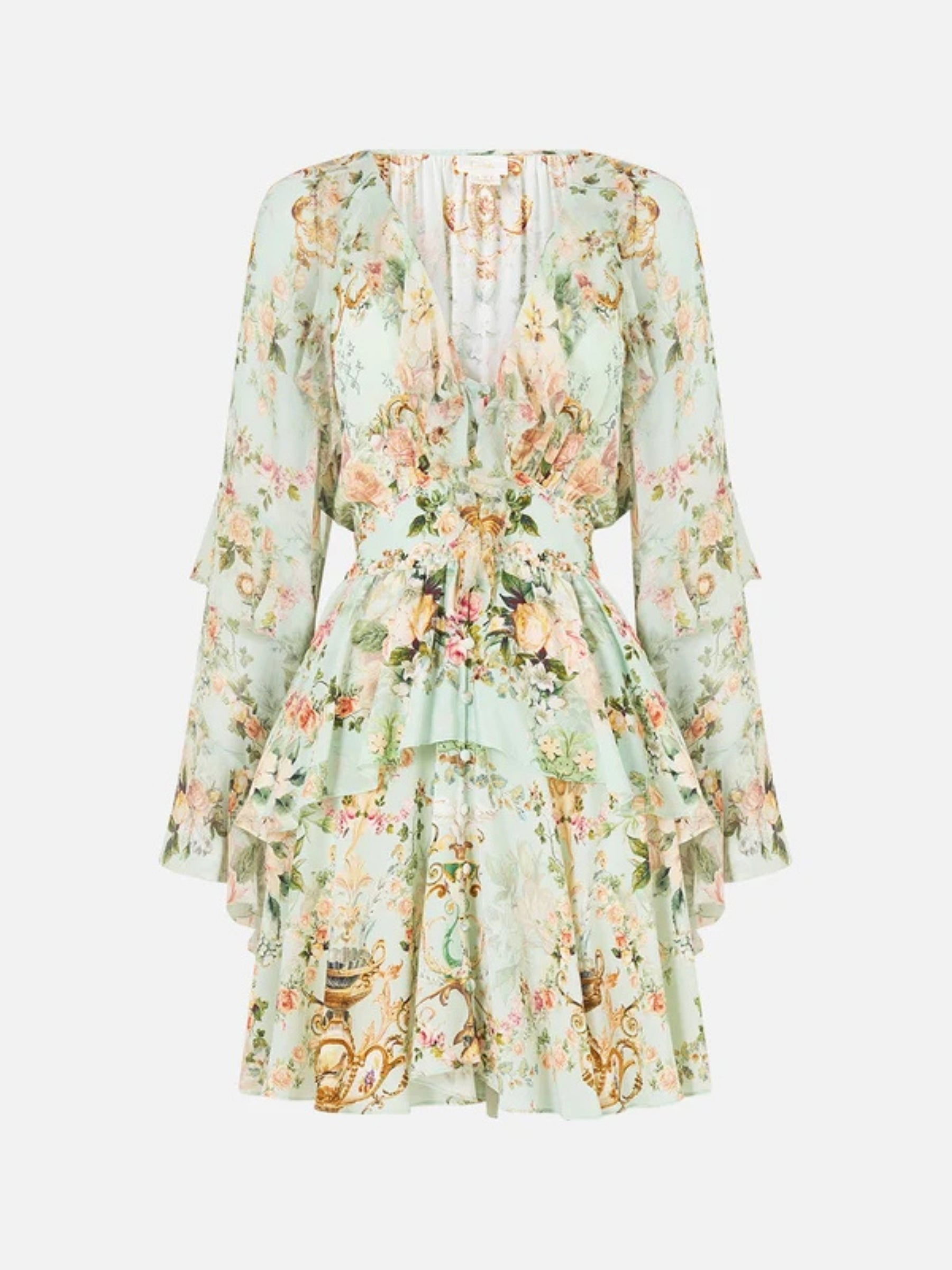 Short Waistband Dress w/ Ruffle Sleeve - Wild