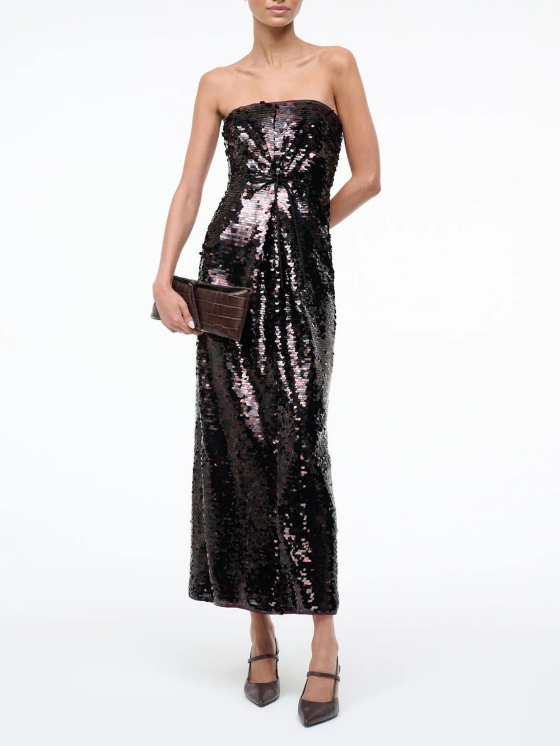 STAUD, Cece Dress in Espresso Black, Size 8 STAUD, Cece Dress in Espresso Black, Size 8