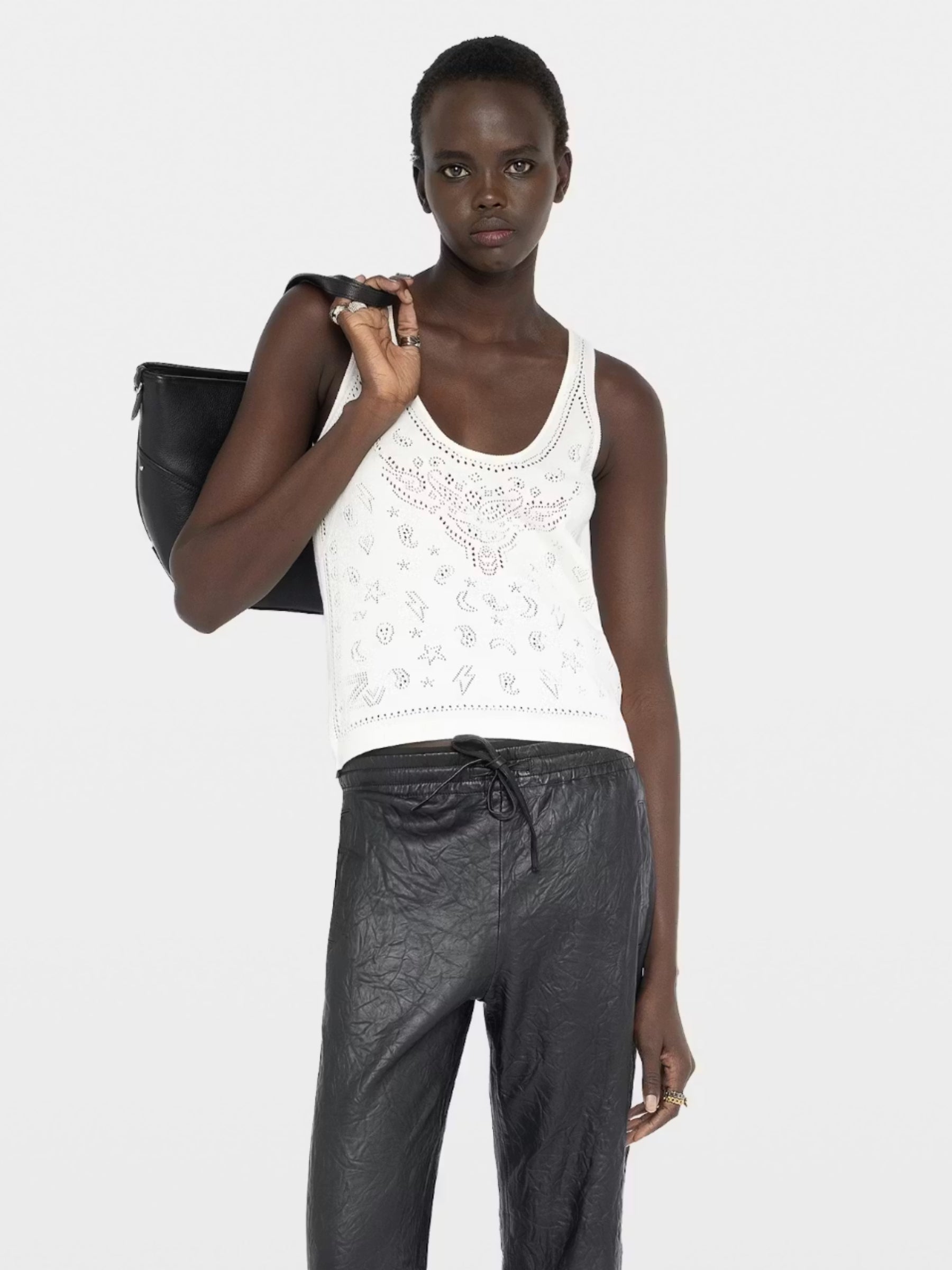 Jossy Knit Tank Bandana Tank - Eggshell