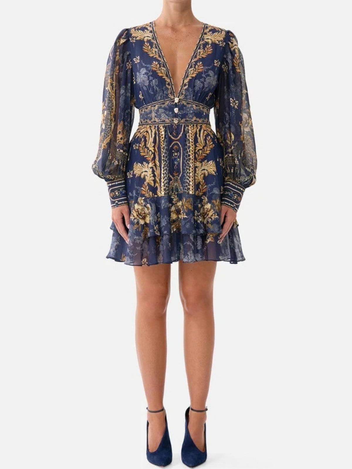 Button front Frill Dress - Cloaked in Baroque