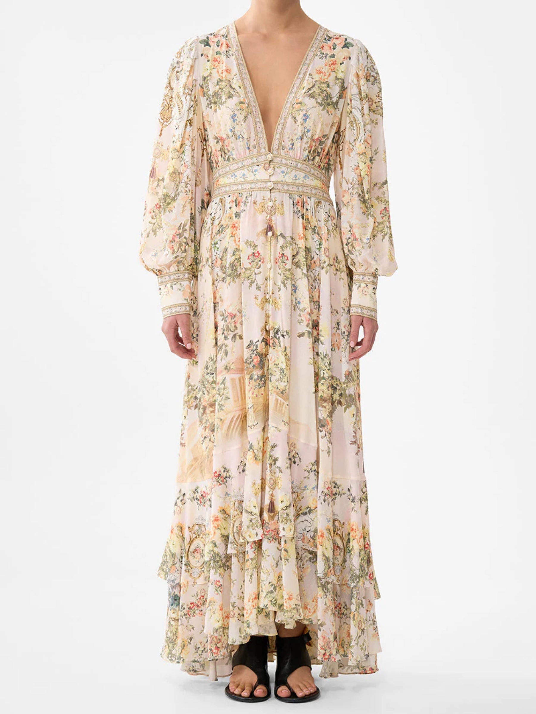 Long Button Front Dress - Twilight in Istanbul