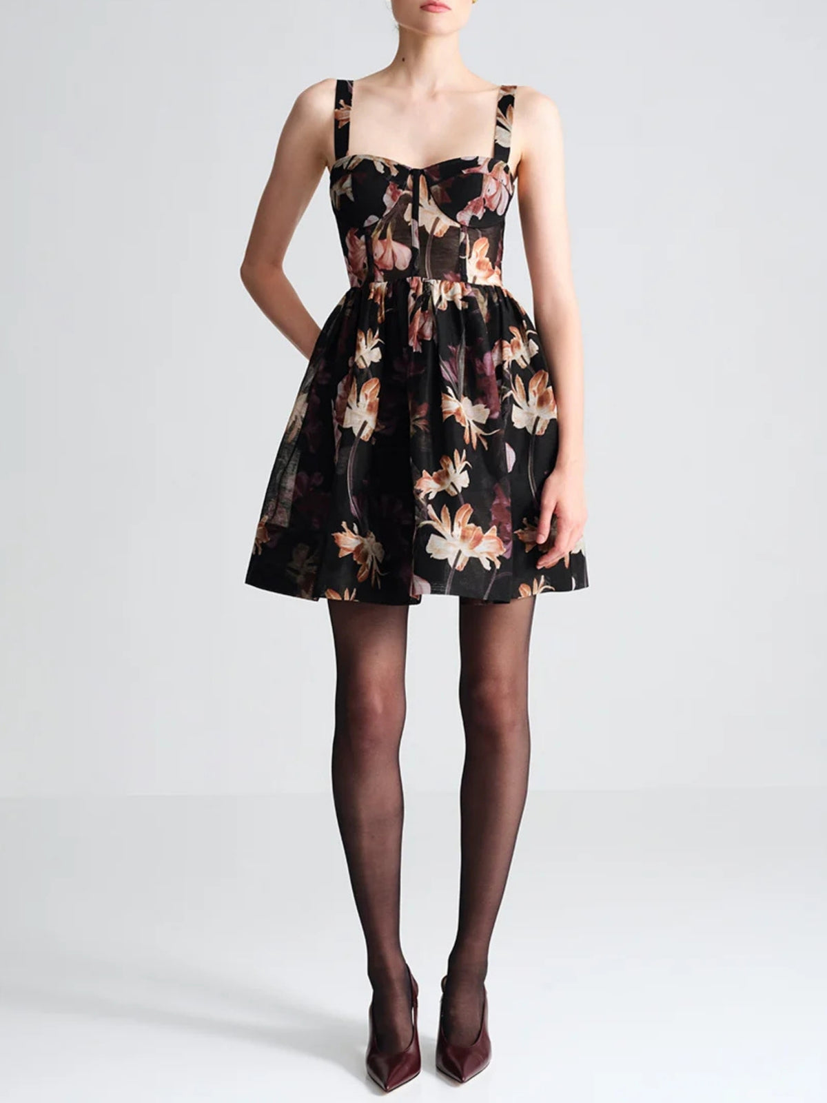 Phoebe Mini Dress - Elysian Floral Black