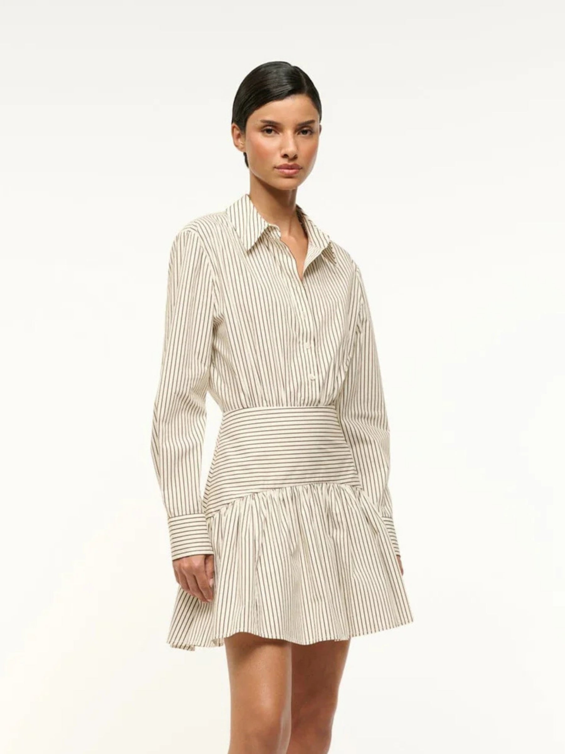 Rocco Mini Dress - Ivory/Dark Oak