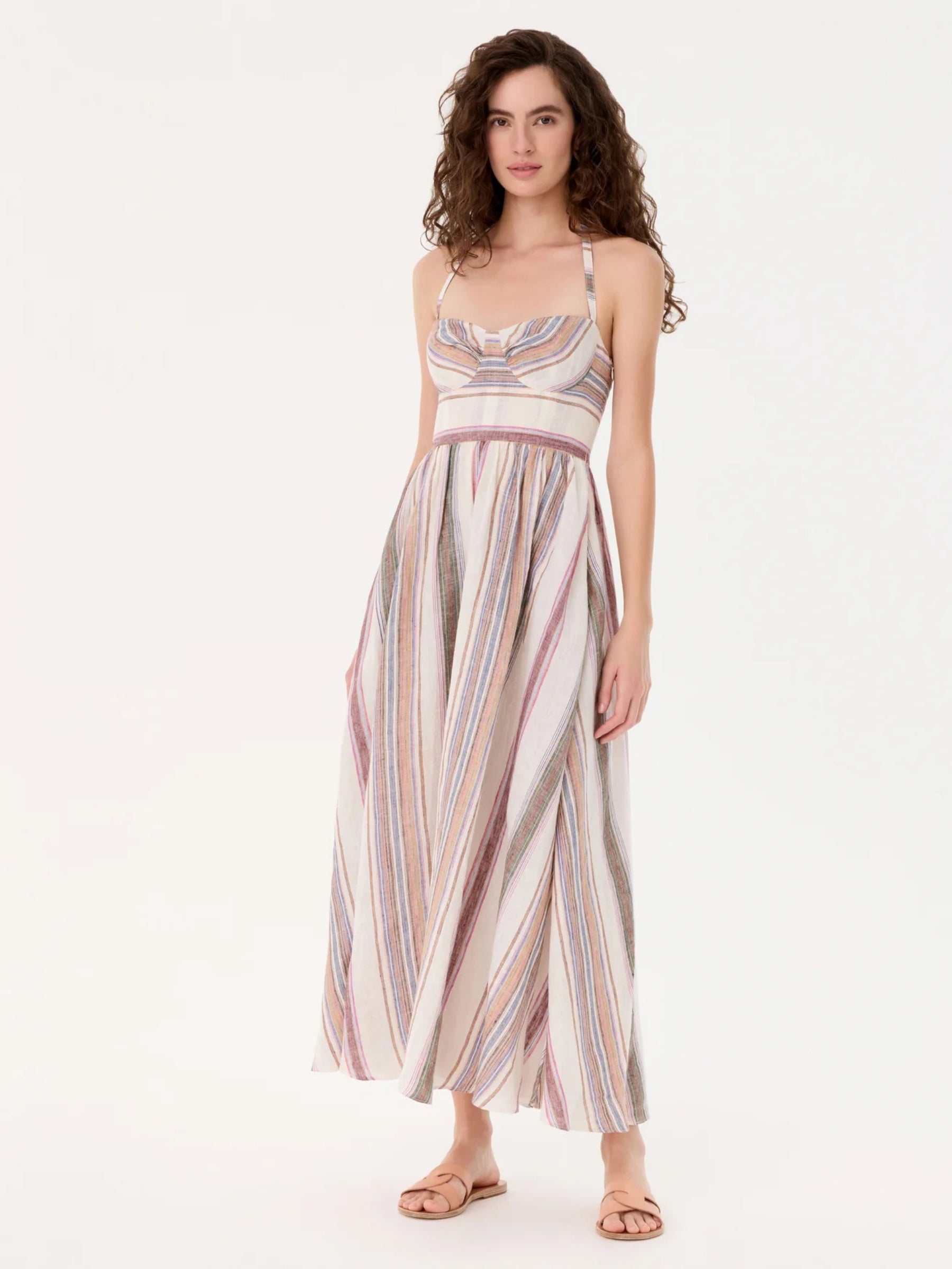 fitted lace wedding dress Johanna Dress in Ping Pong Stripes by Emporio Sirenuse