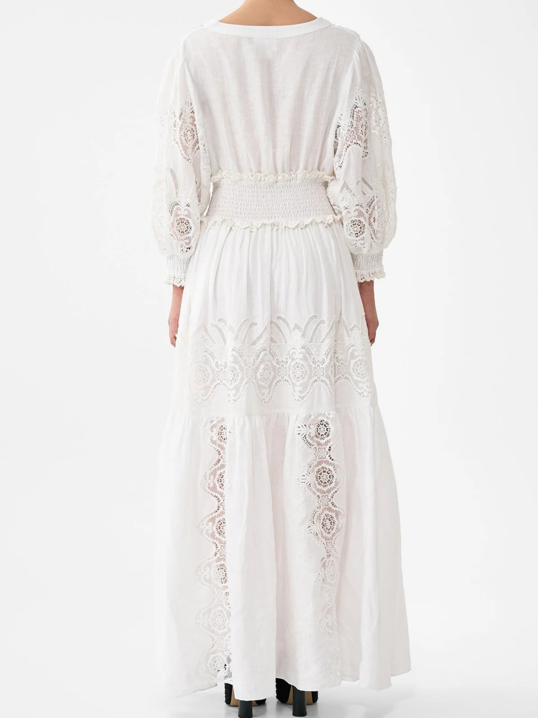 Shirred Waistband Long Dress - All About That lace