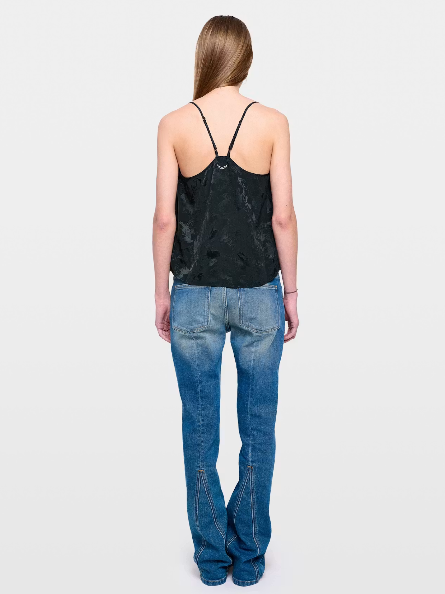 Cespa Jacq Horses Silk Camisole - Gloom