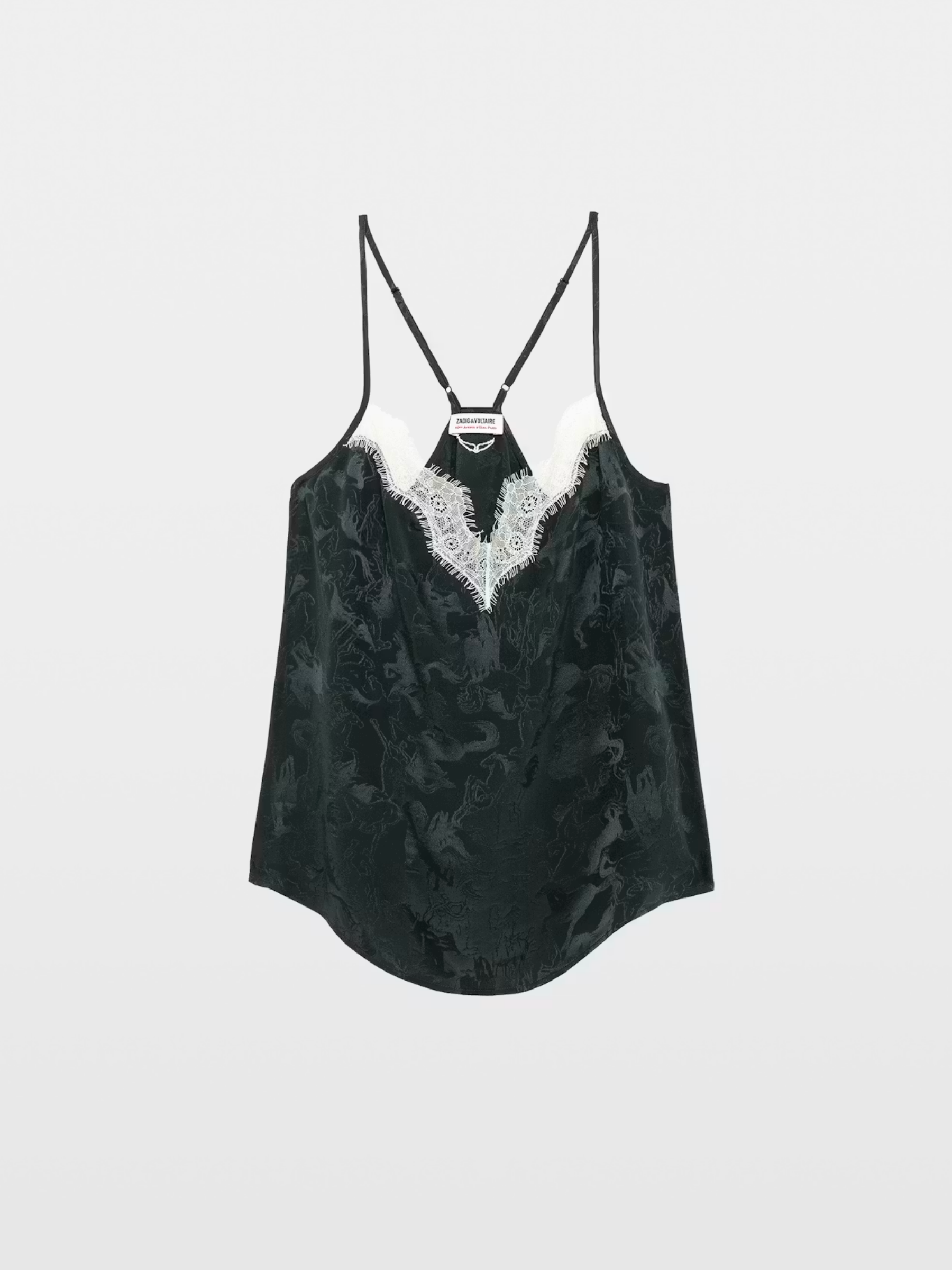 Cespa Jacq Horses Silk Camisole - Gloom