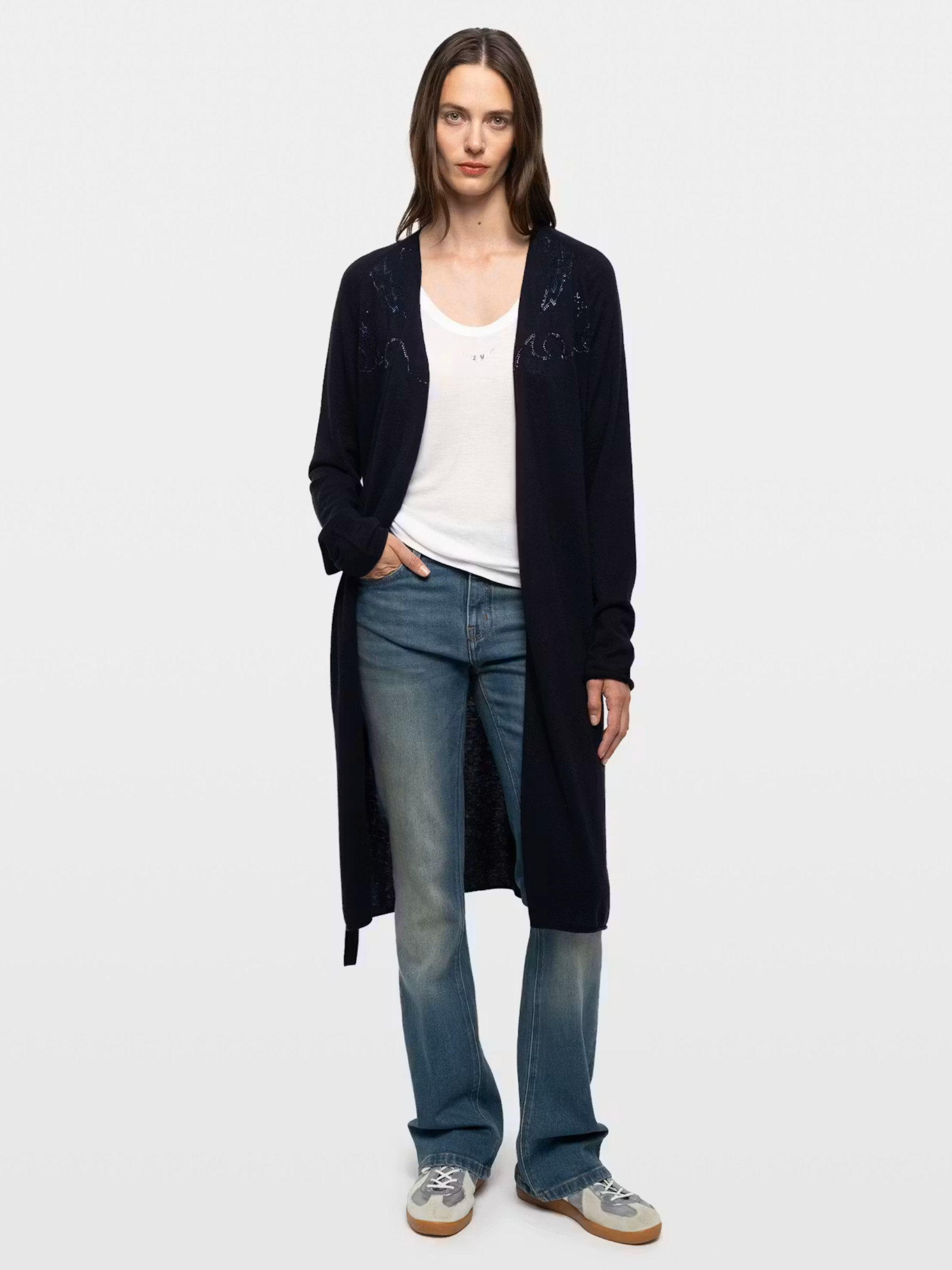 Daffyz Cashmere Cardigan - Encre