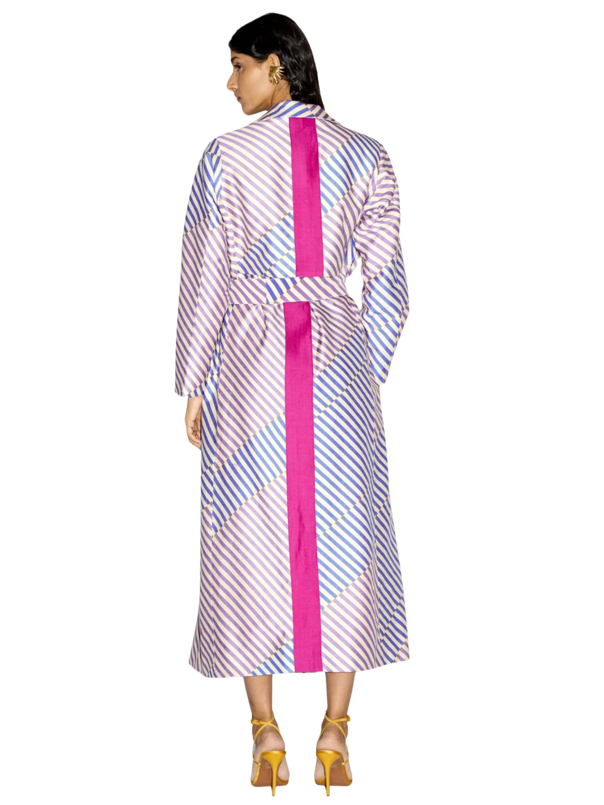 Eugene Printed Trench Coat - Piano Stripes