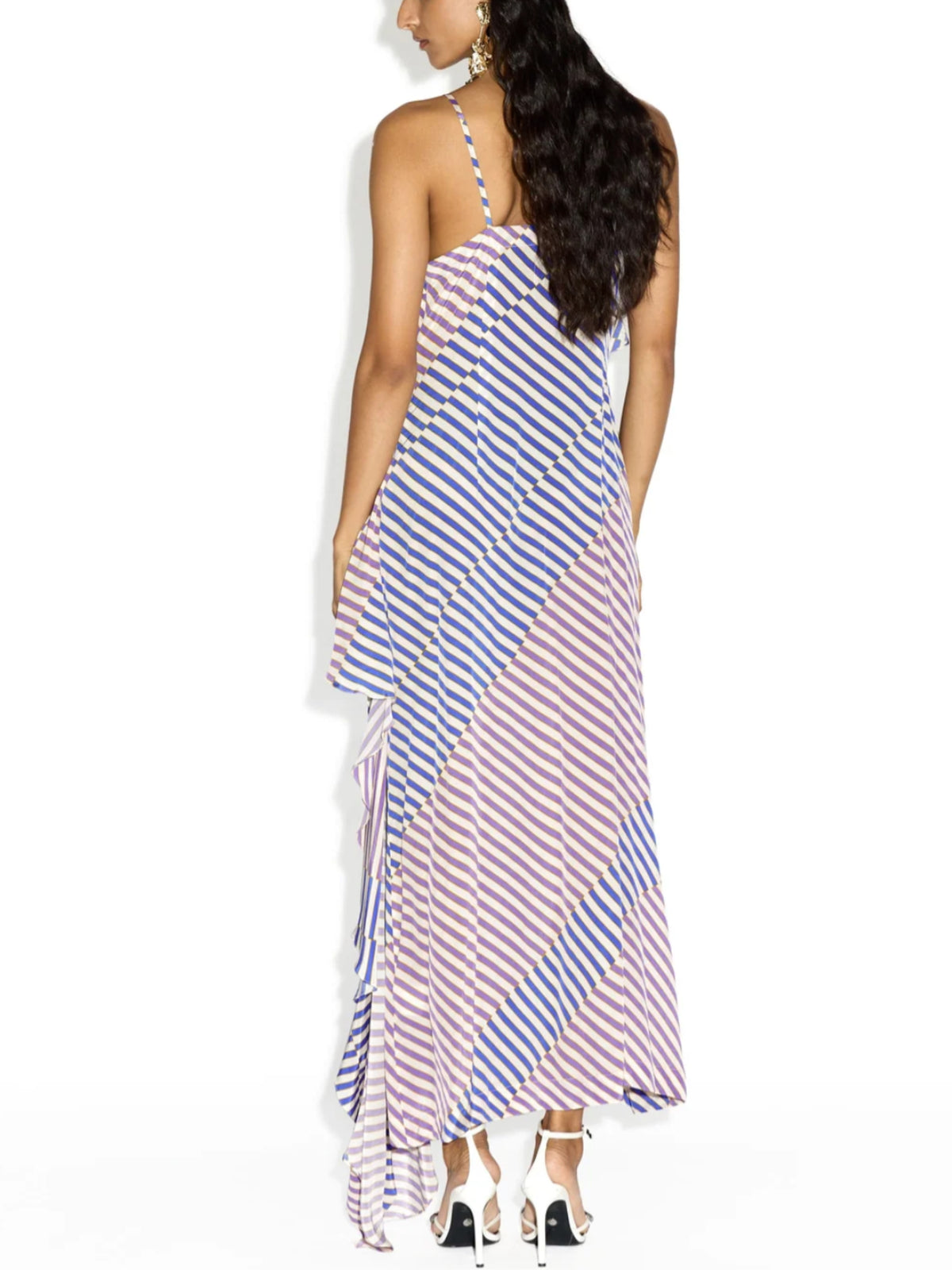 Valerie Printed Paneled Dress - Piano Stripes