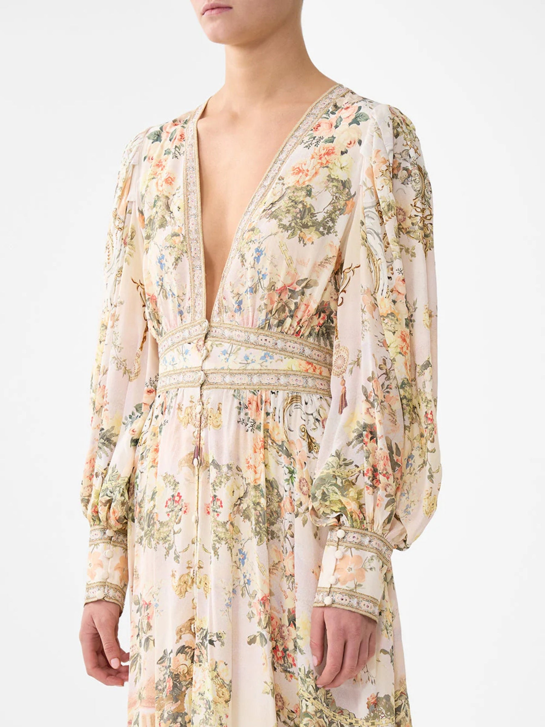 Long Button Front Dress - Twilight in Istanbul