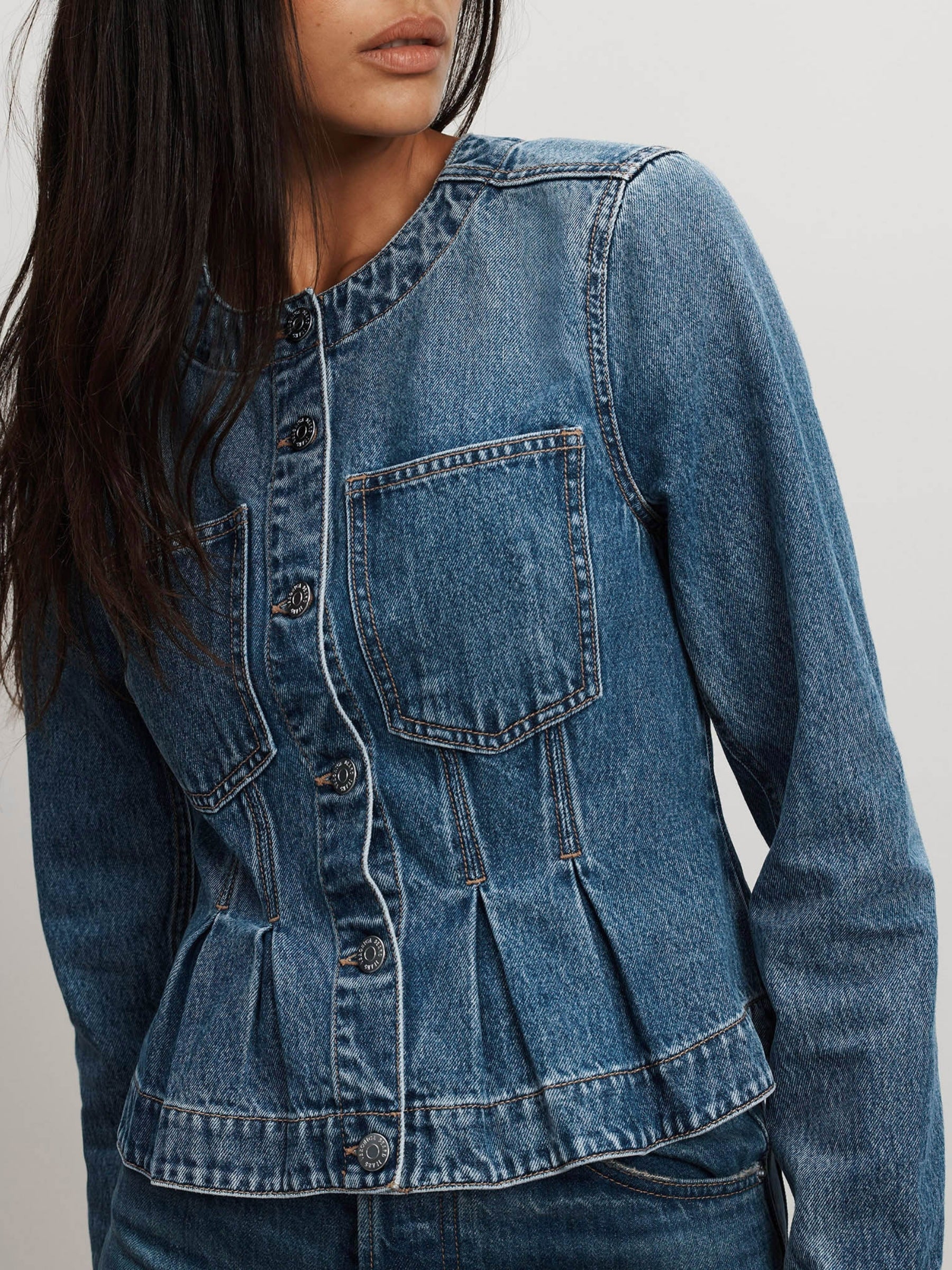 Zahara Peplum Jacket - Denim