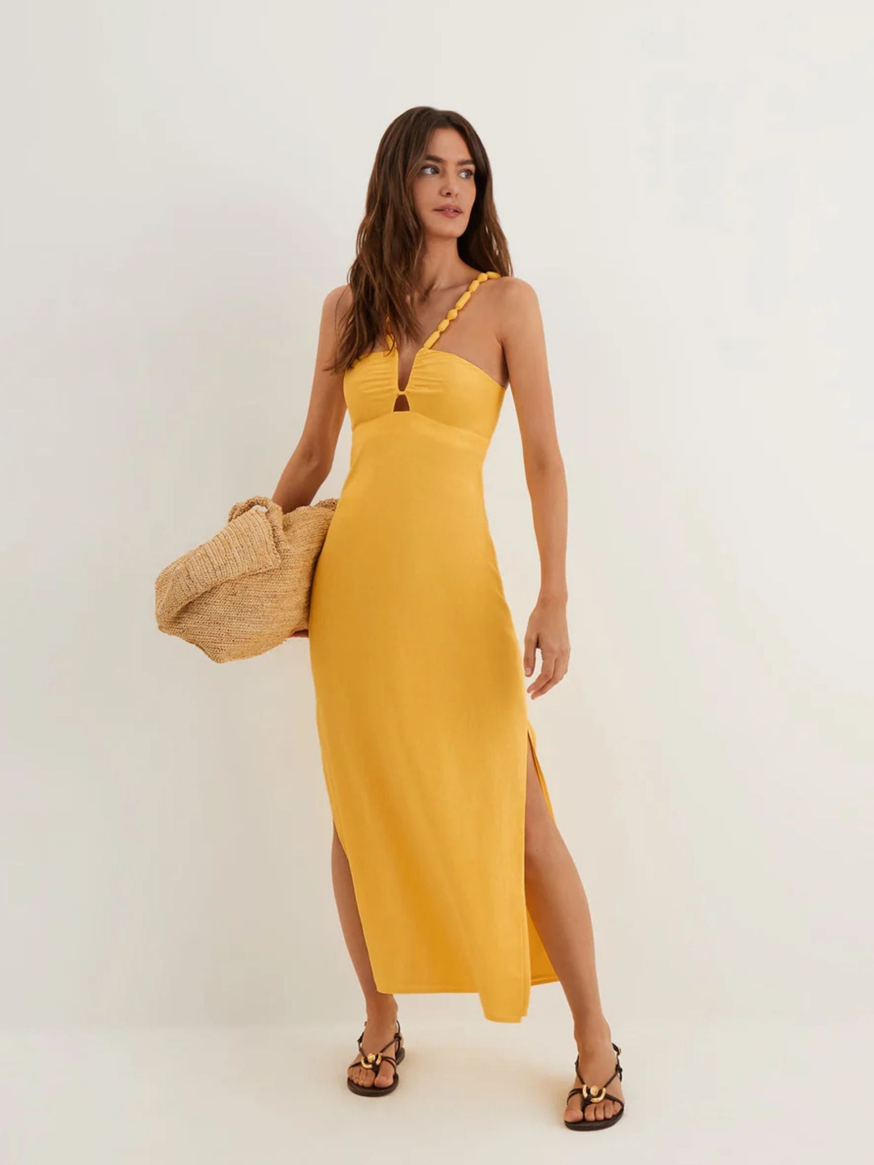 VIX-SOLID-RENDA-MIDI-DRESS-YELLOW