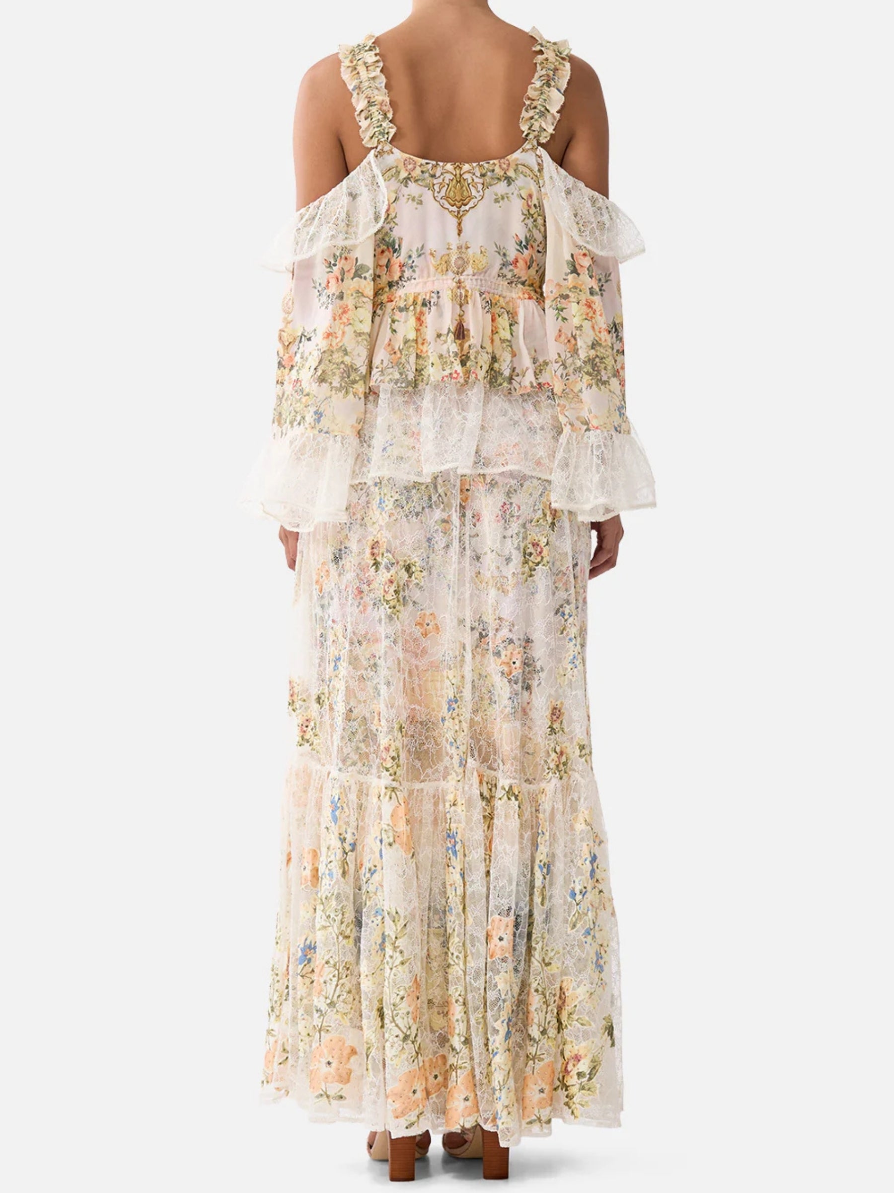 Cold Shoulder Ruffle Top - Twilight in Istanbul