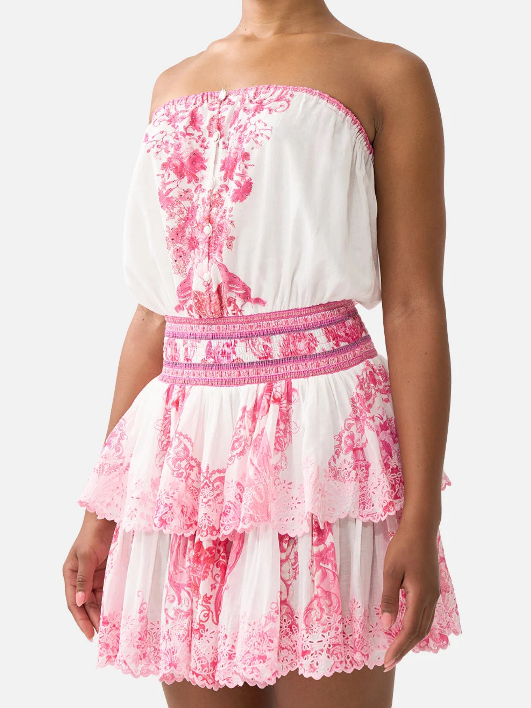 Shirred Waist Mini Dress - Livin La Vida Rosa