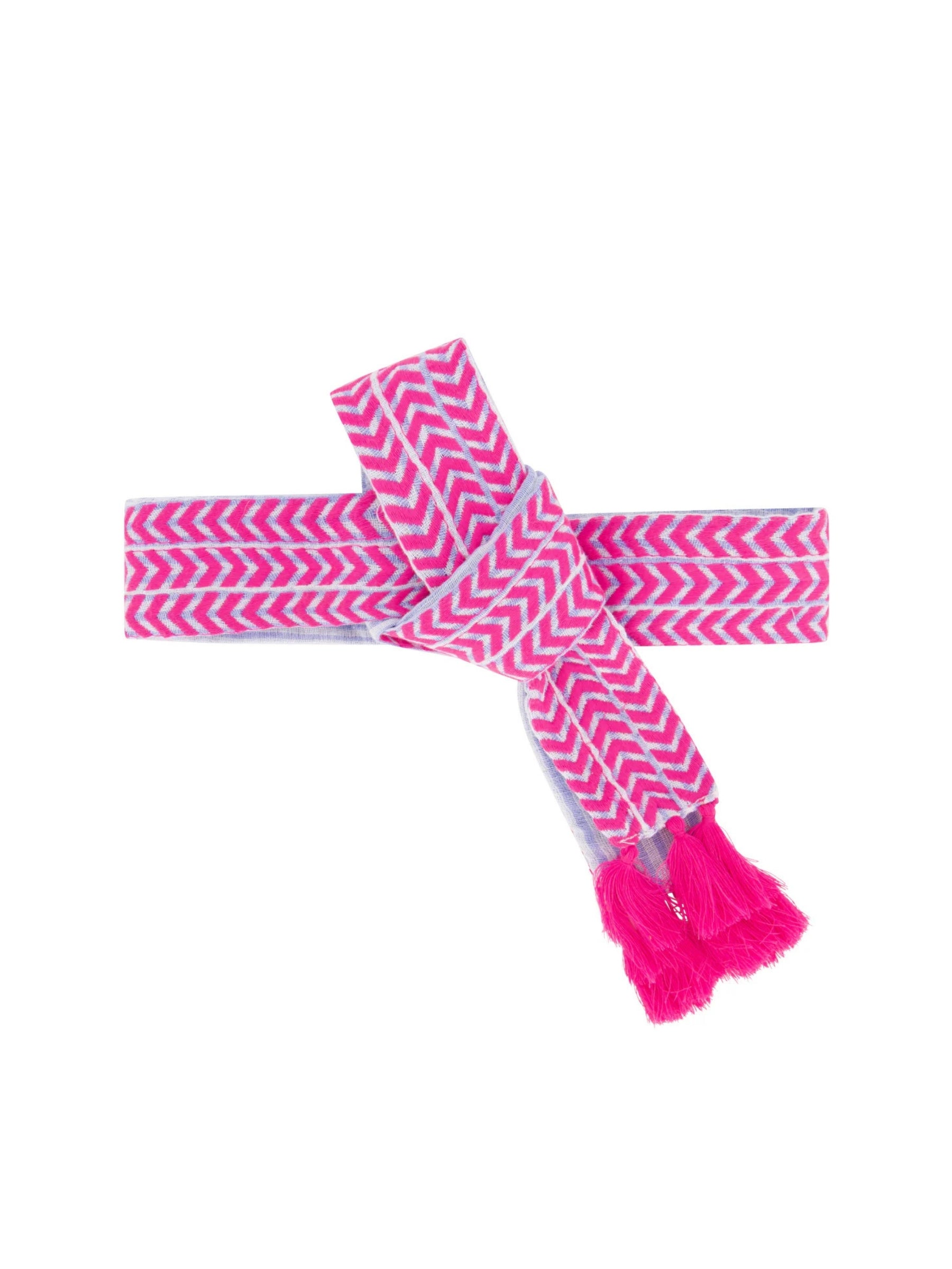 Embroidery Belt - Pink Frangipani