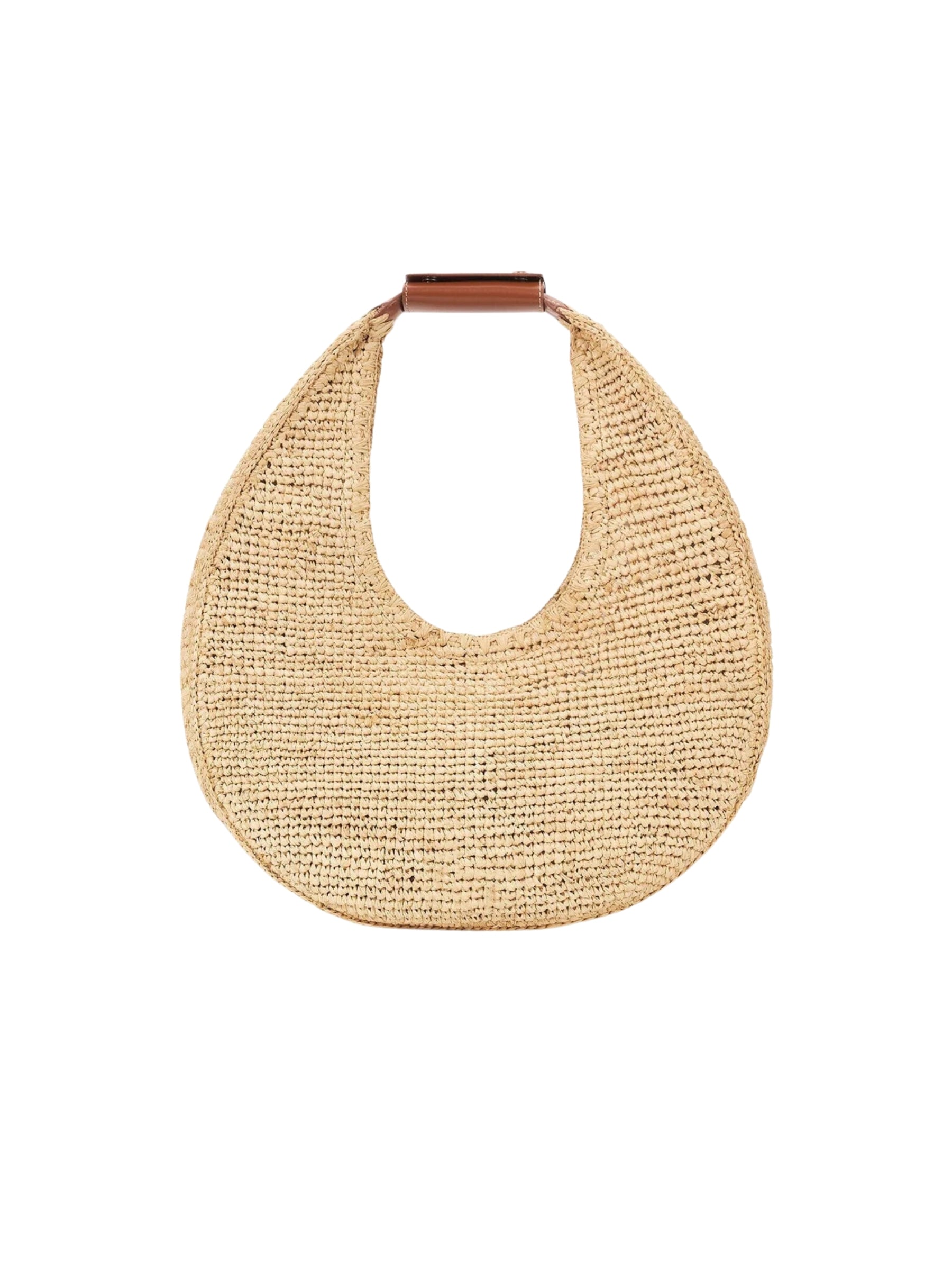 Large Moon Raffia Tote Bag - Natural