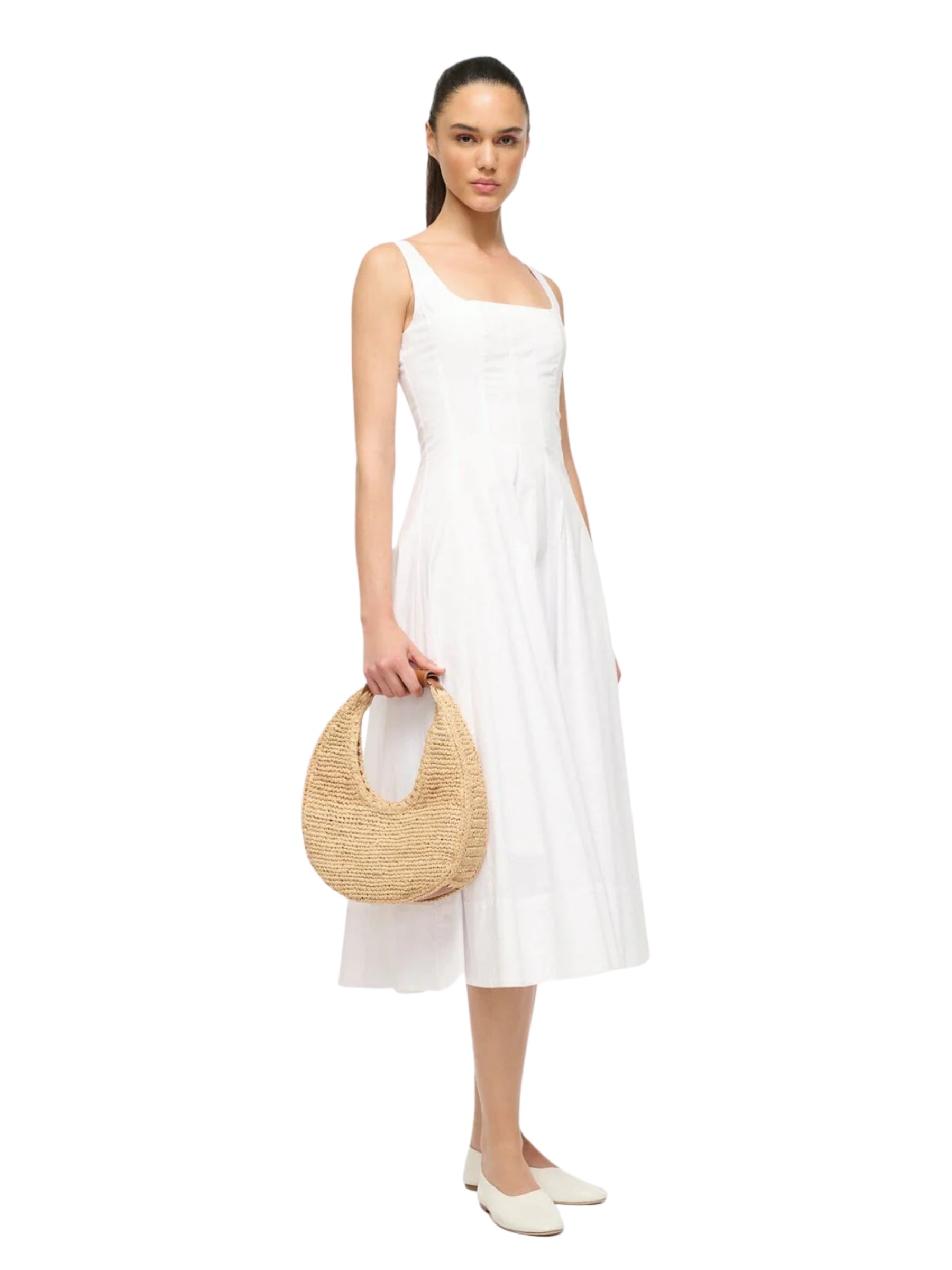Moon Raffia Tote Bag - Natural