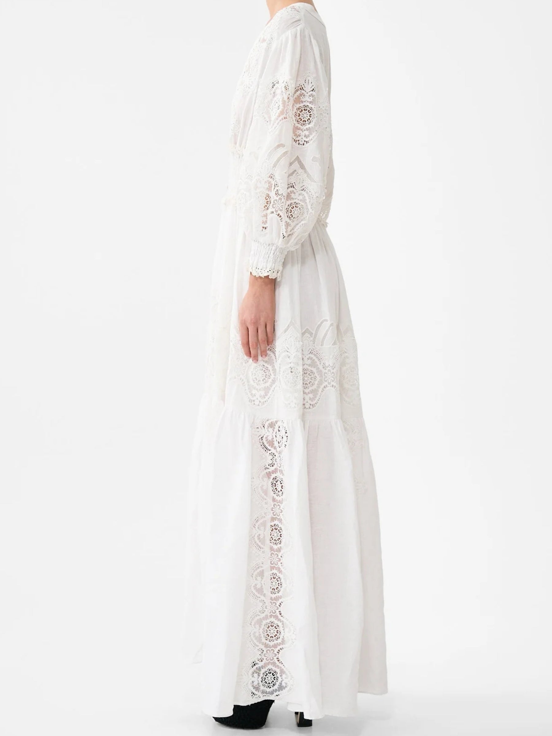 Shirred Waistband Long Dress - All About That lace