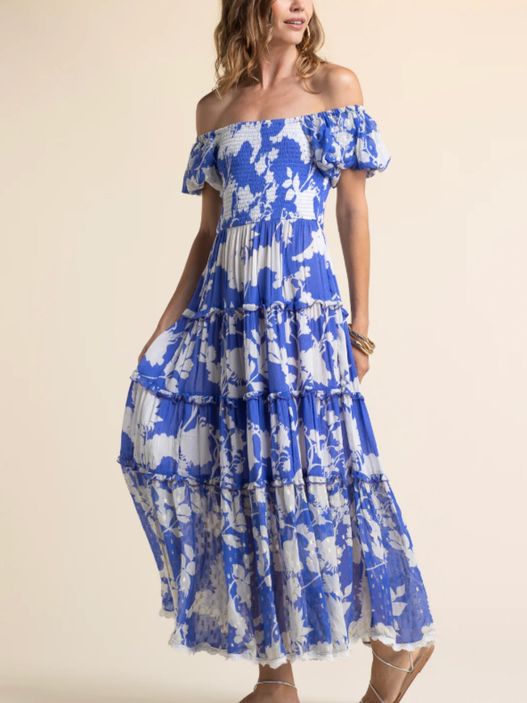 Lola Flower Dress - Blue