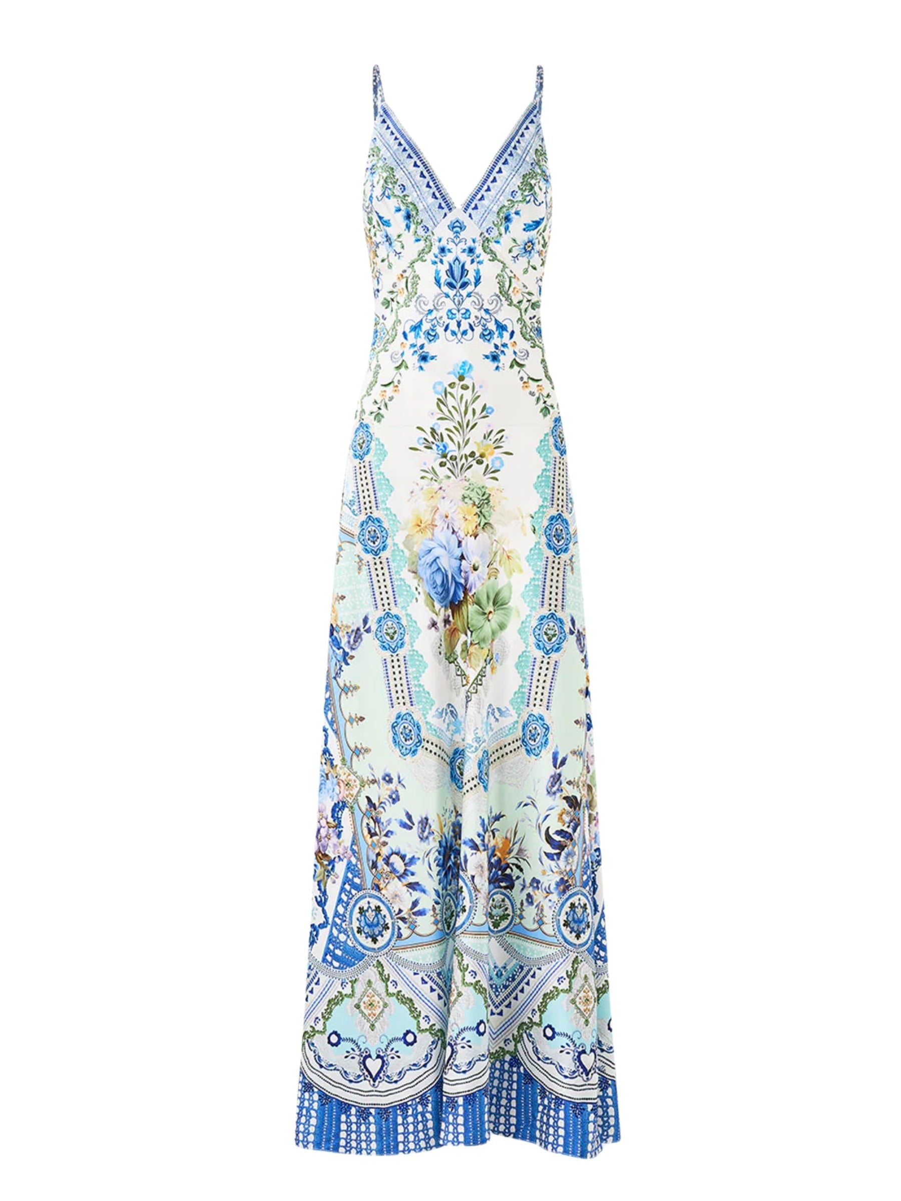 V Neck Full Length Bias Slip Dress - My Homespun Heart