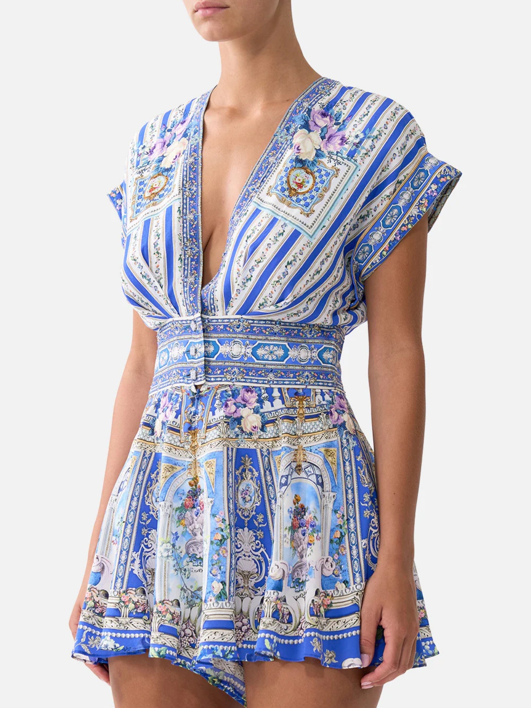 Button Waist Playsuit - Ottoman Opulence