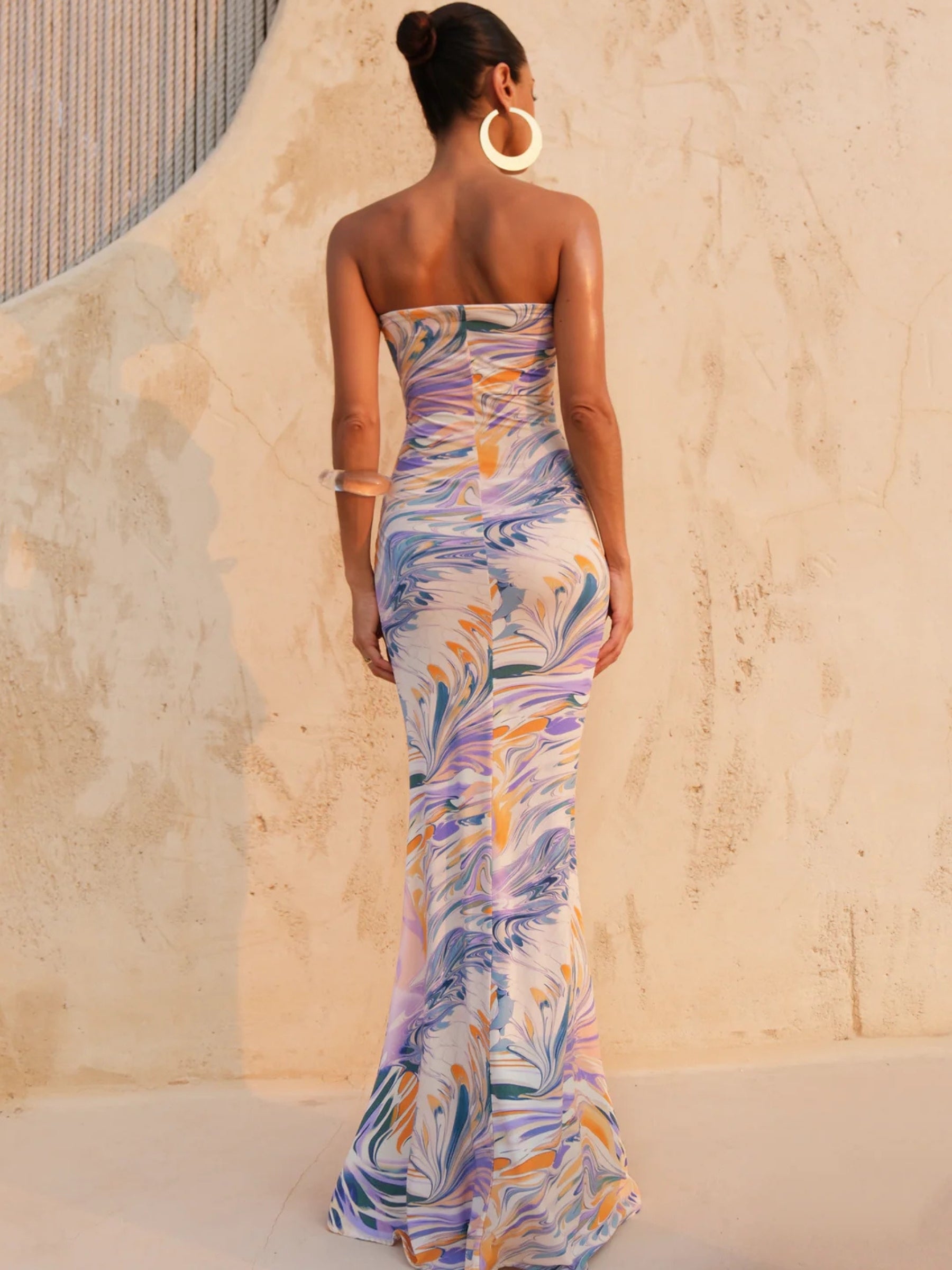 Elodie Bandeau Dress - Iridescent Wave
