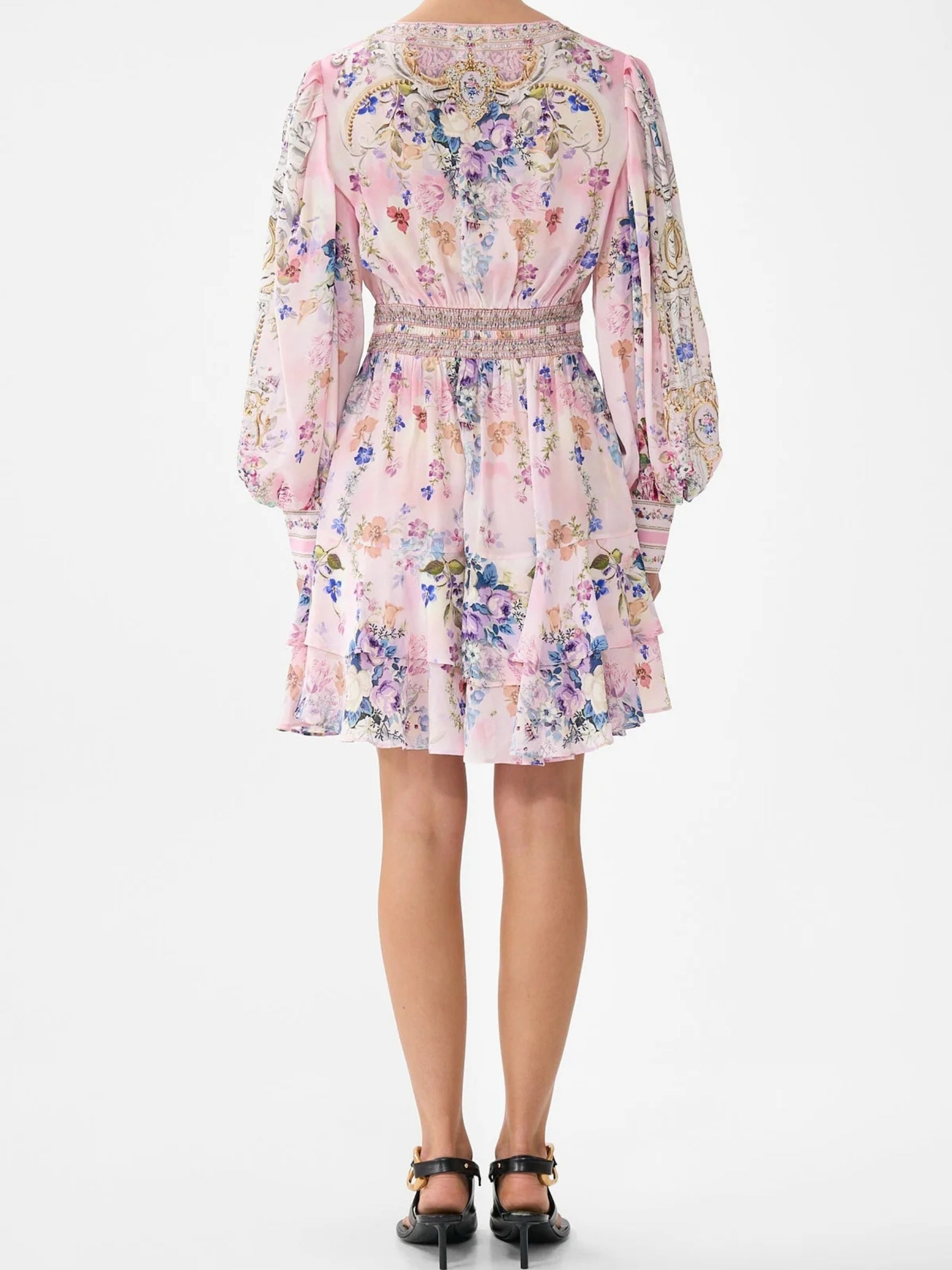 Button Front Frill Dress - Palatial Pastels