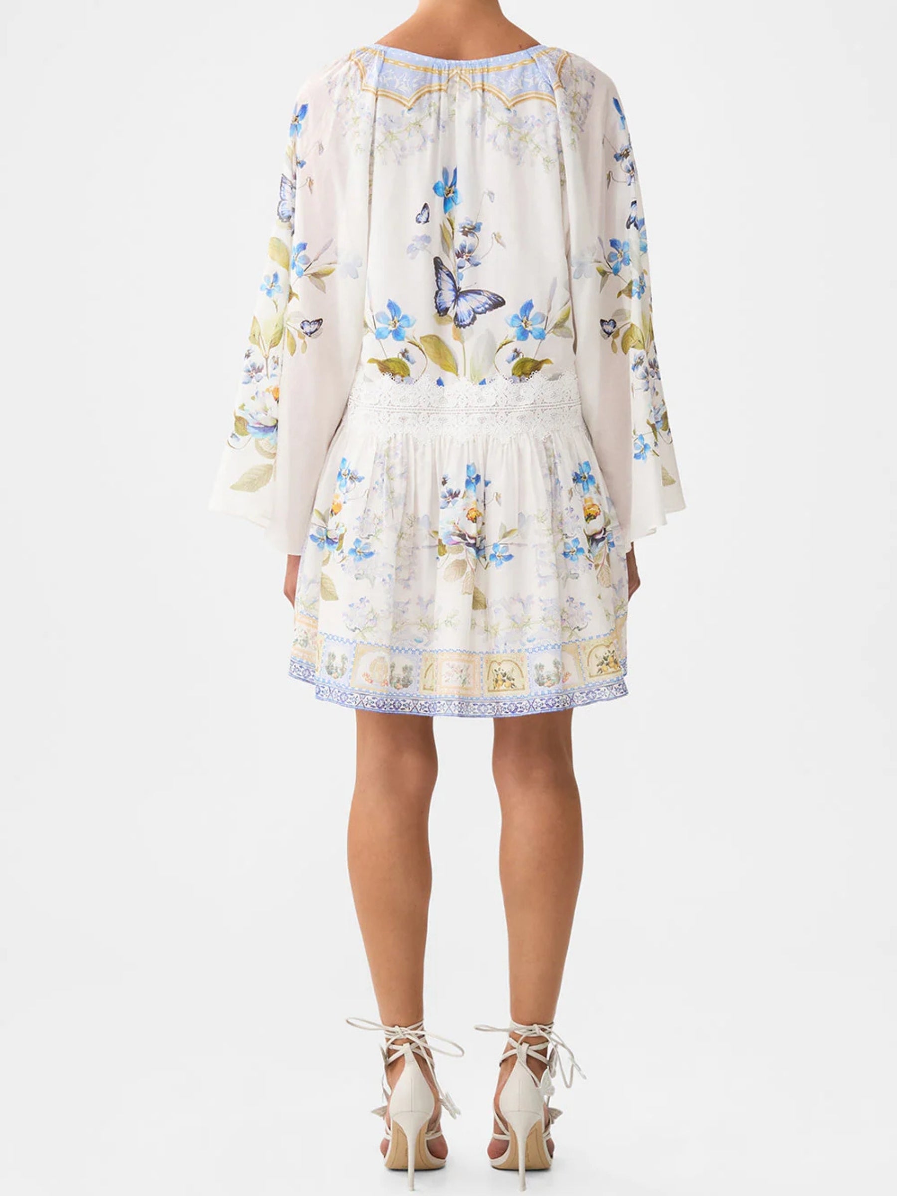Relaxed Short Dress with Drop Waist - Botanical Ballads