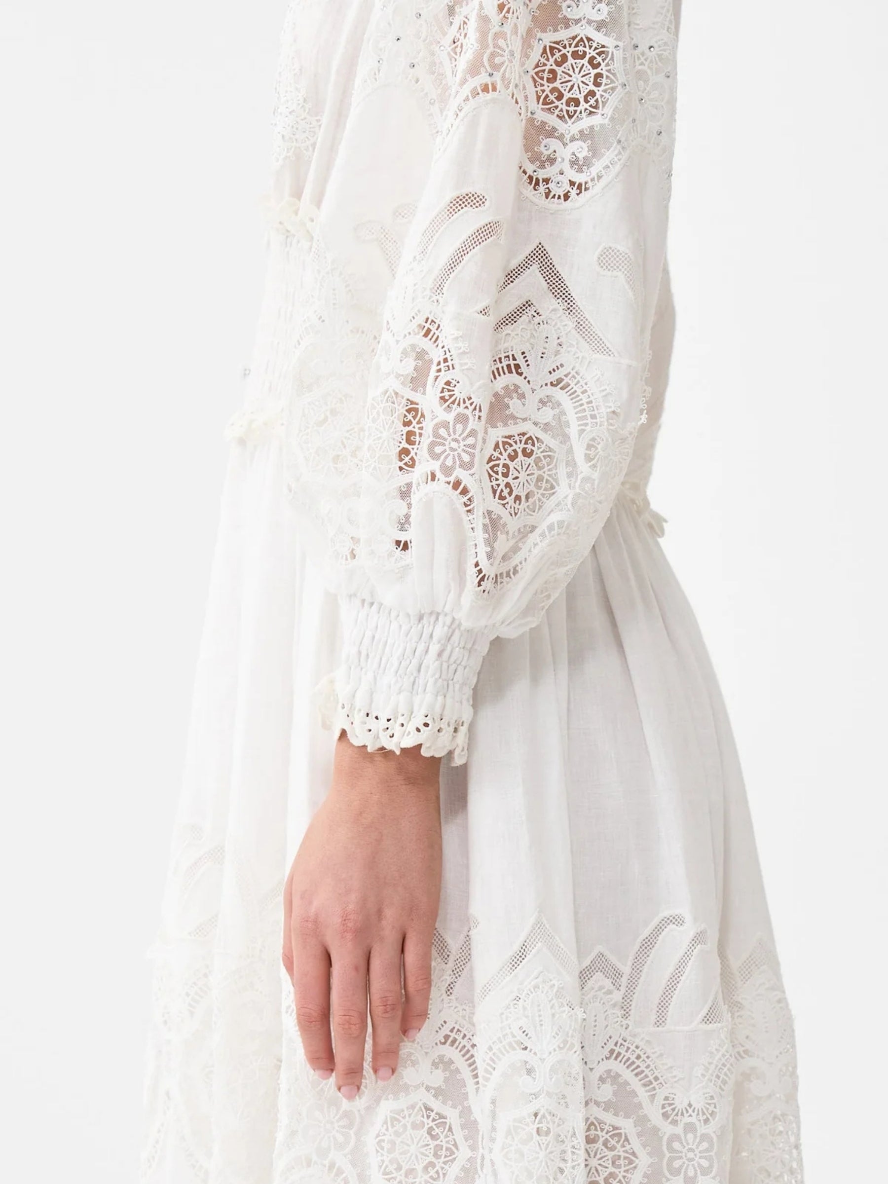 Shirred Waistband Long Dress - All About That lace