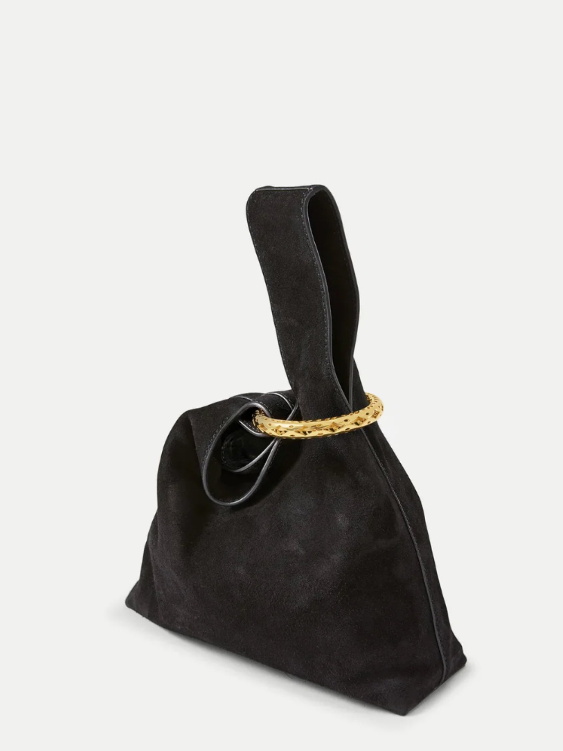 Suede Swing Clutch - Black