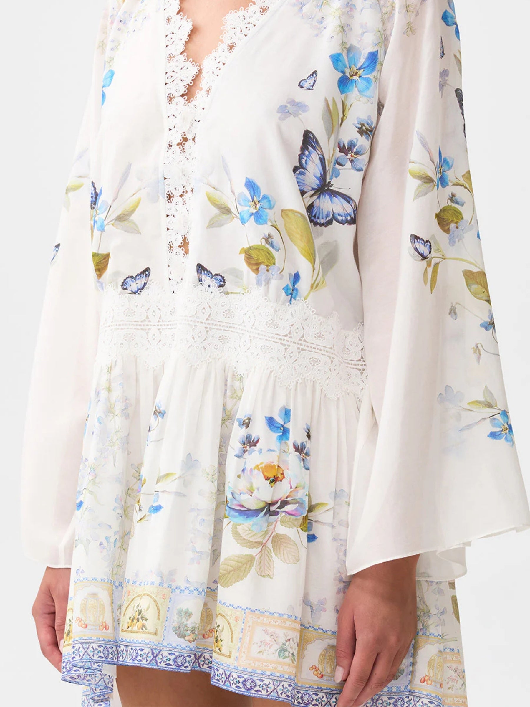 Relaxed Short Dress with Drop Waist - Botanical Ballads