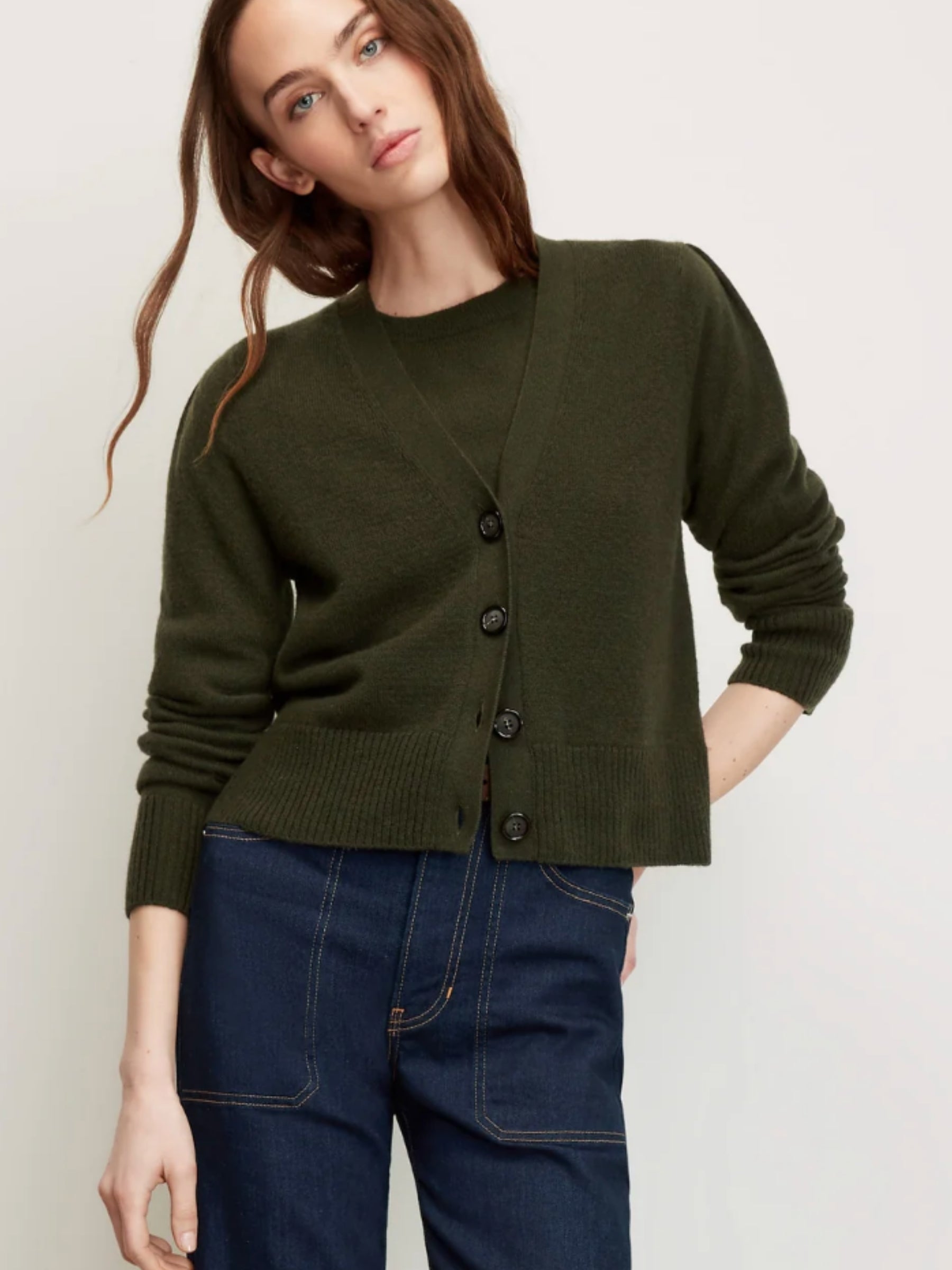 Solene Cashmere Cardigan - Loden